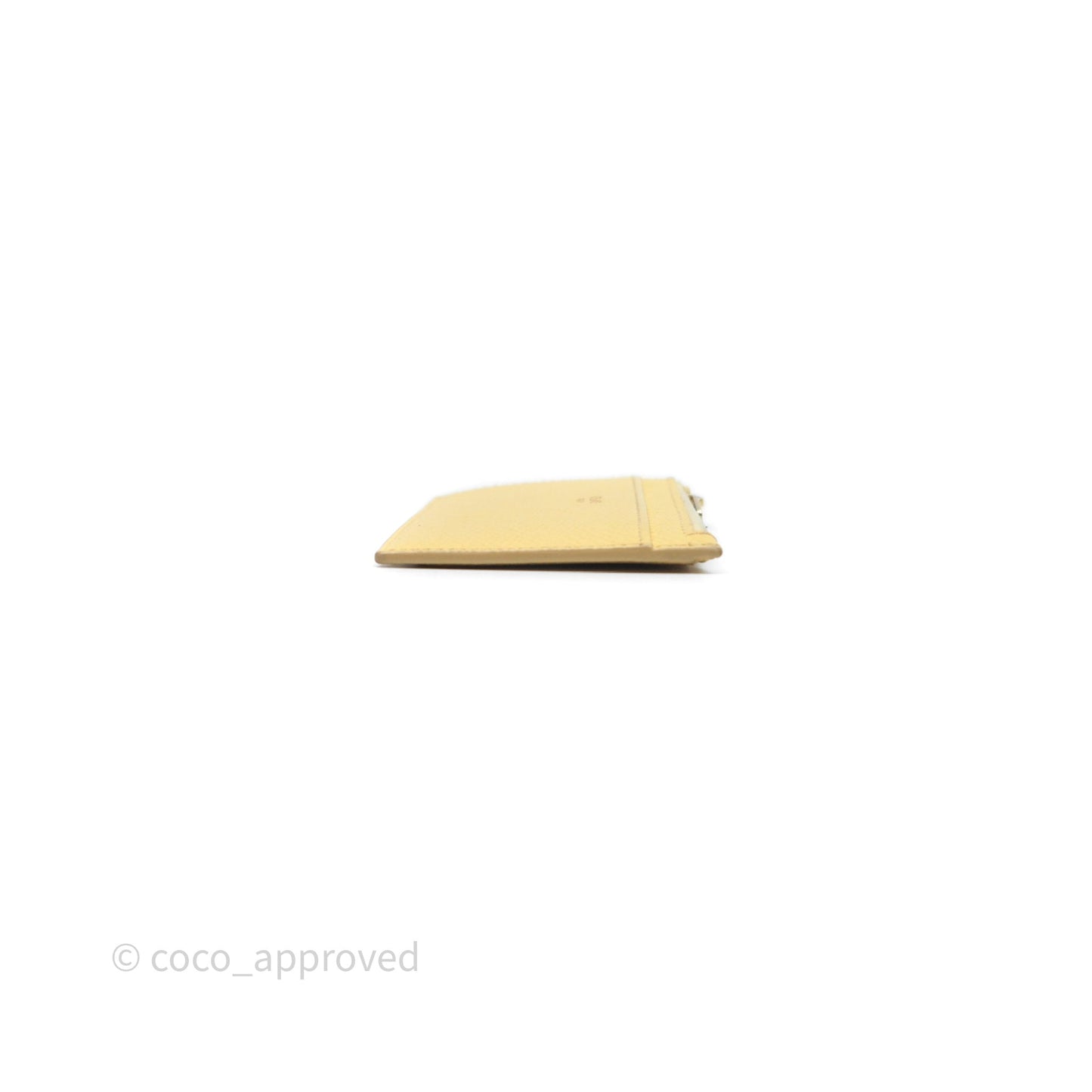 Celine Zipped Card Holder in Grained Calfskin Yellow