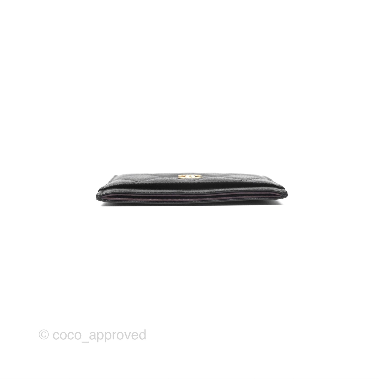 Chanel Classic Black Flat Card Holder Caviar Gold Hardware