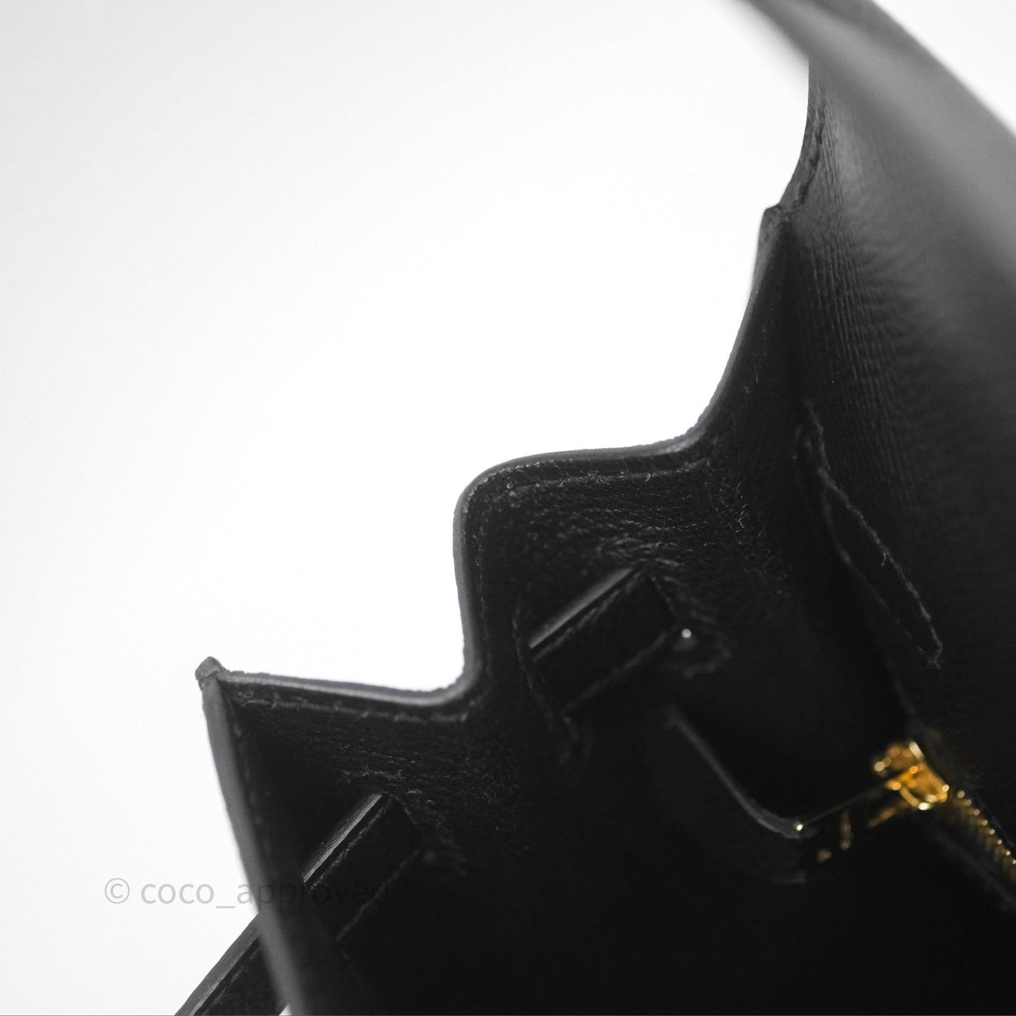 Hermès Sellier Kelly 25 Black Noir 89 Epsom Gold Hardware