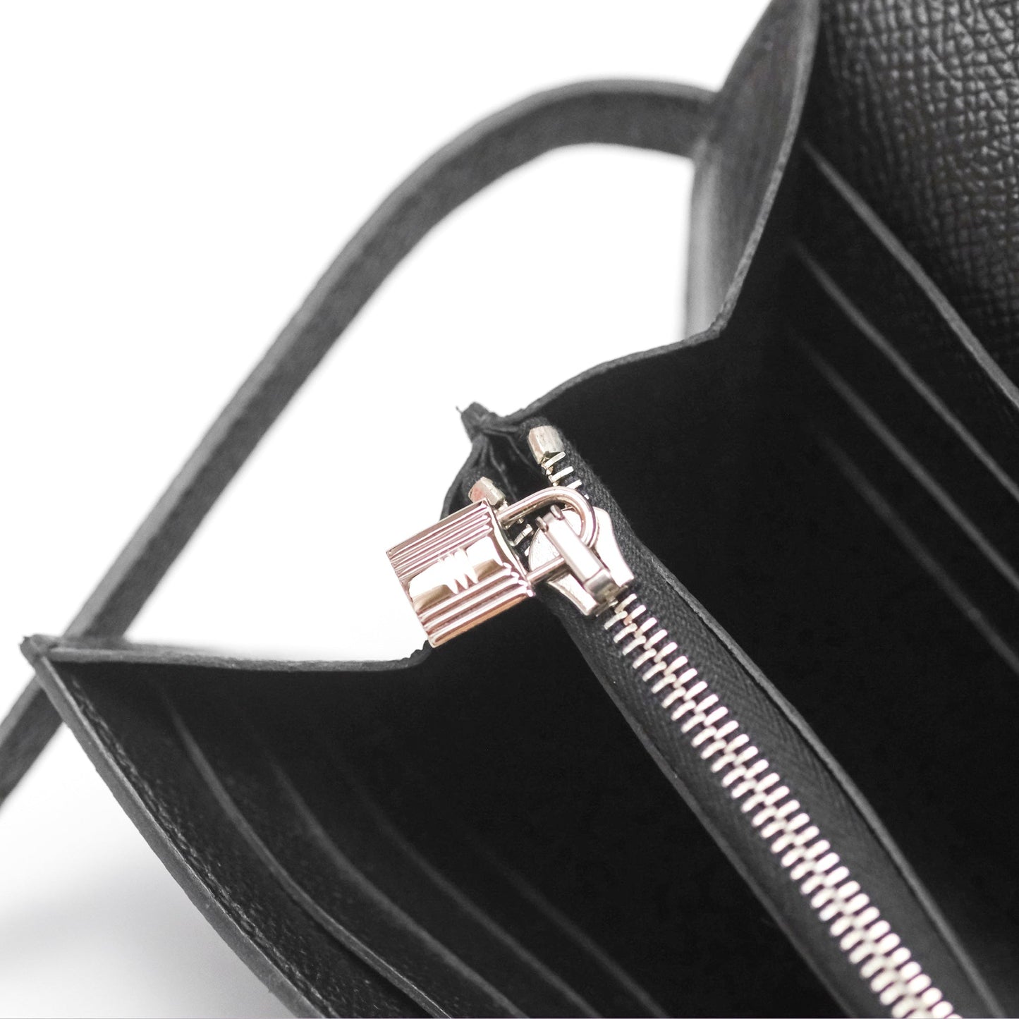 Hermès Kelly Wallet Black Noir 89 Epsom Palladium Hardware