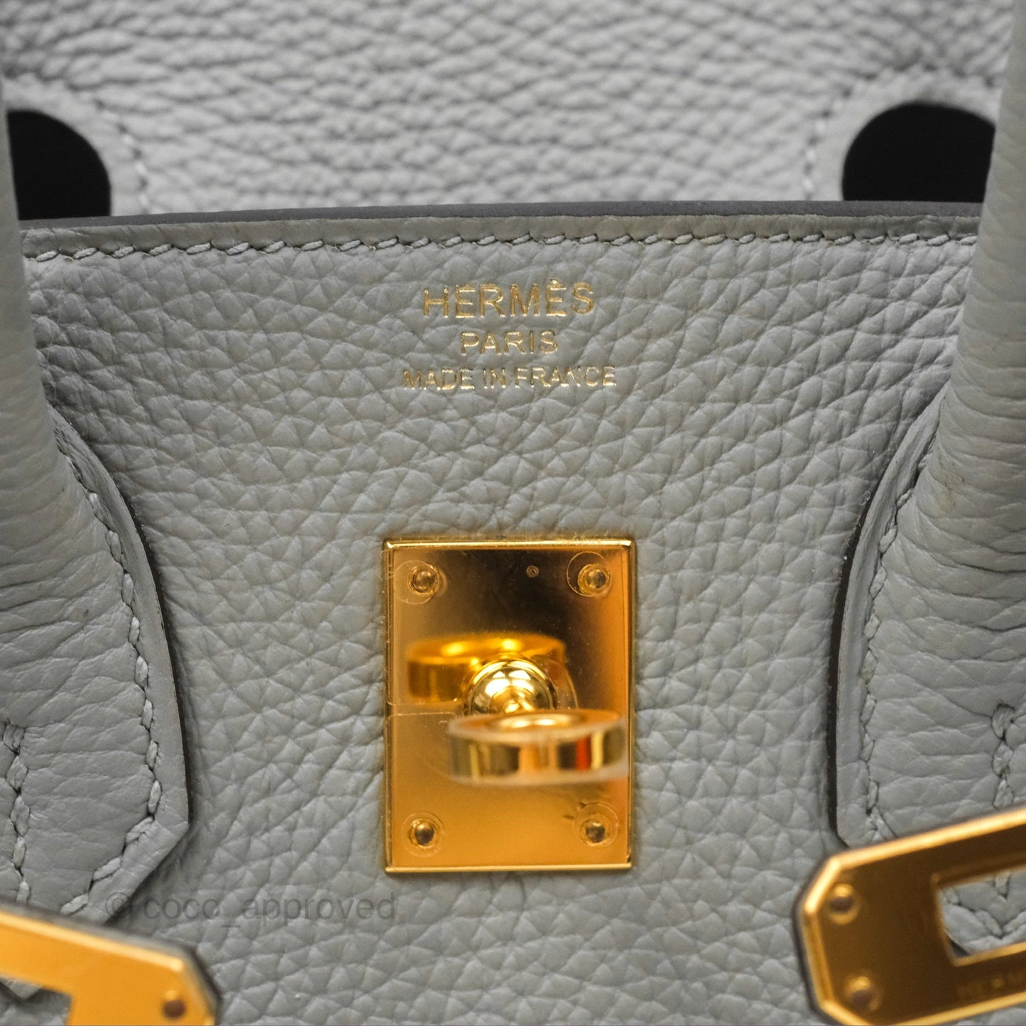 Hermès Birkin 25 Retourne Gris Mouette 4Z Togo Gold Hardware