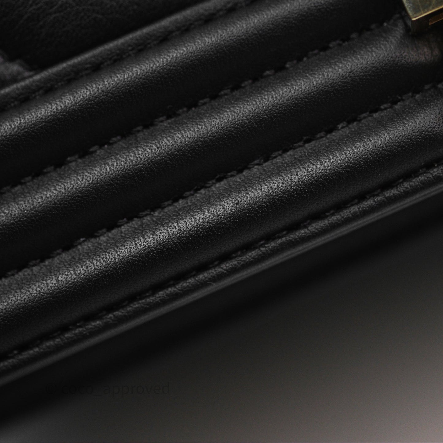 Chanel Medium Boy Chevron Black Calfskin Gold Hardware
