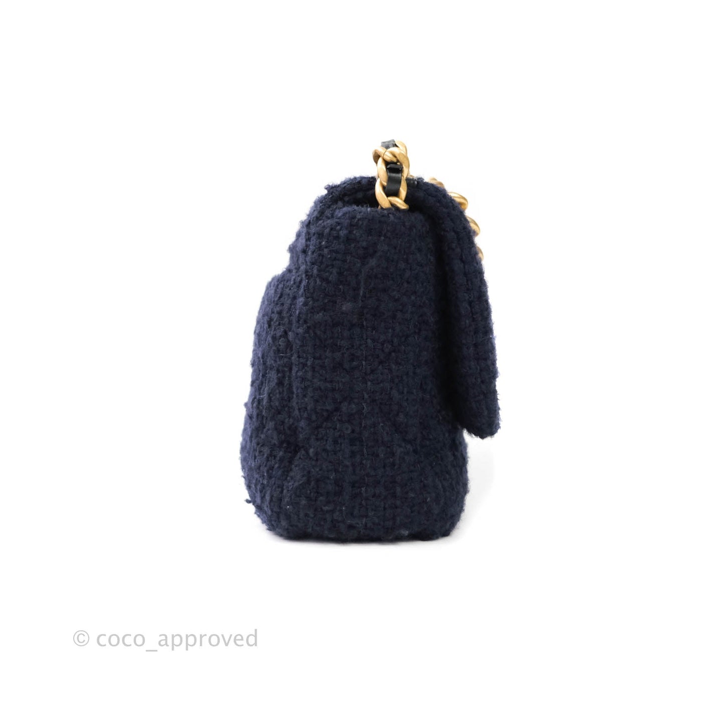 Chanel 19 Medium Tweed Navy Mixed Hardware