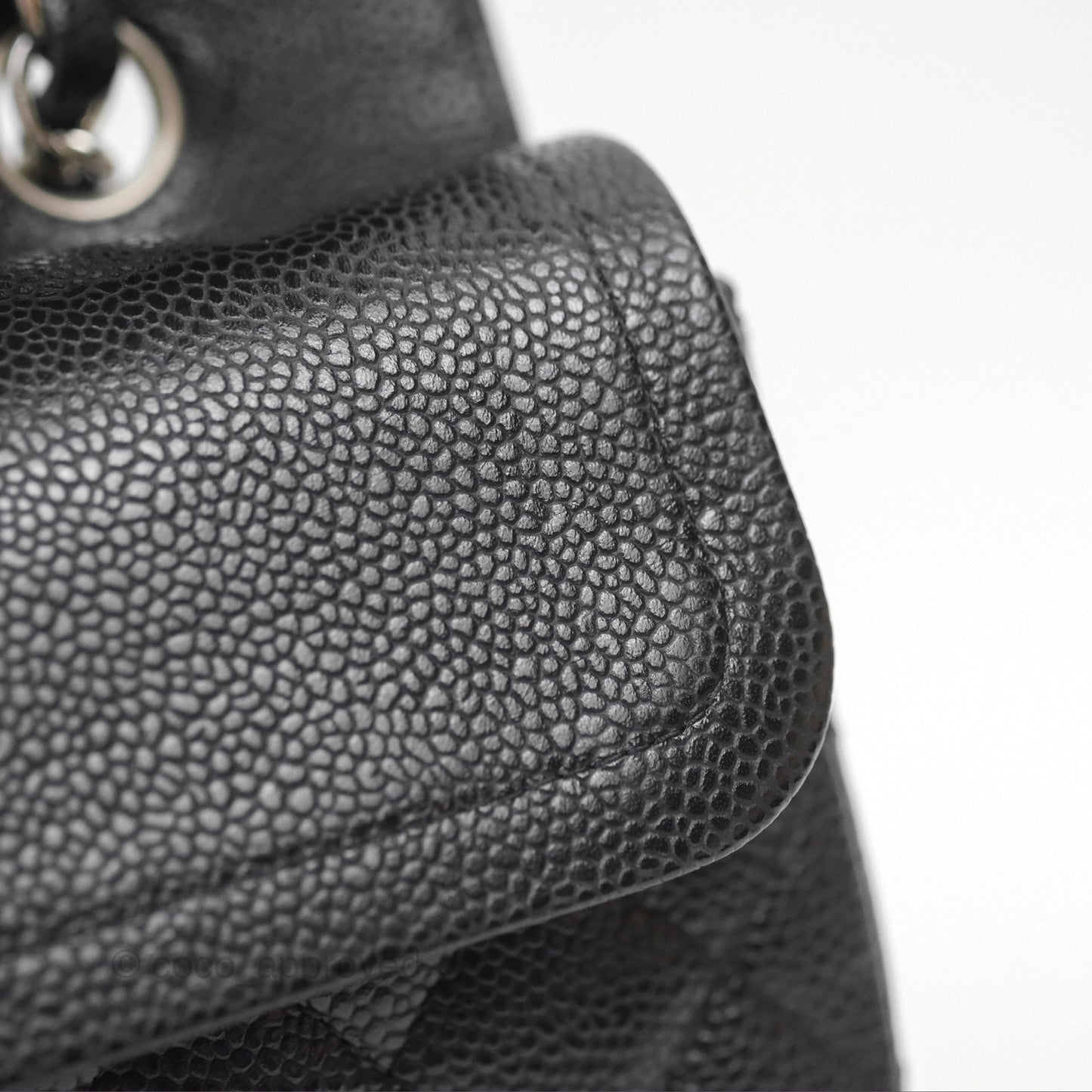Chanel Classic M/L Medium Flap Quilted Black Caviar Silver Hardware