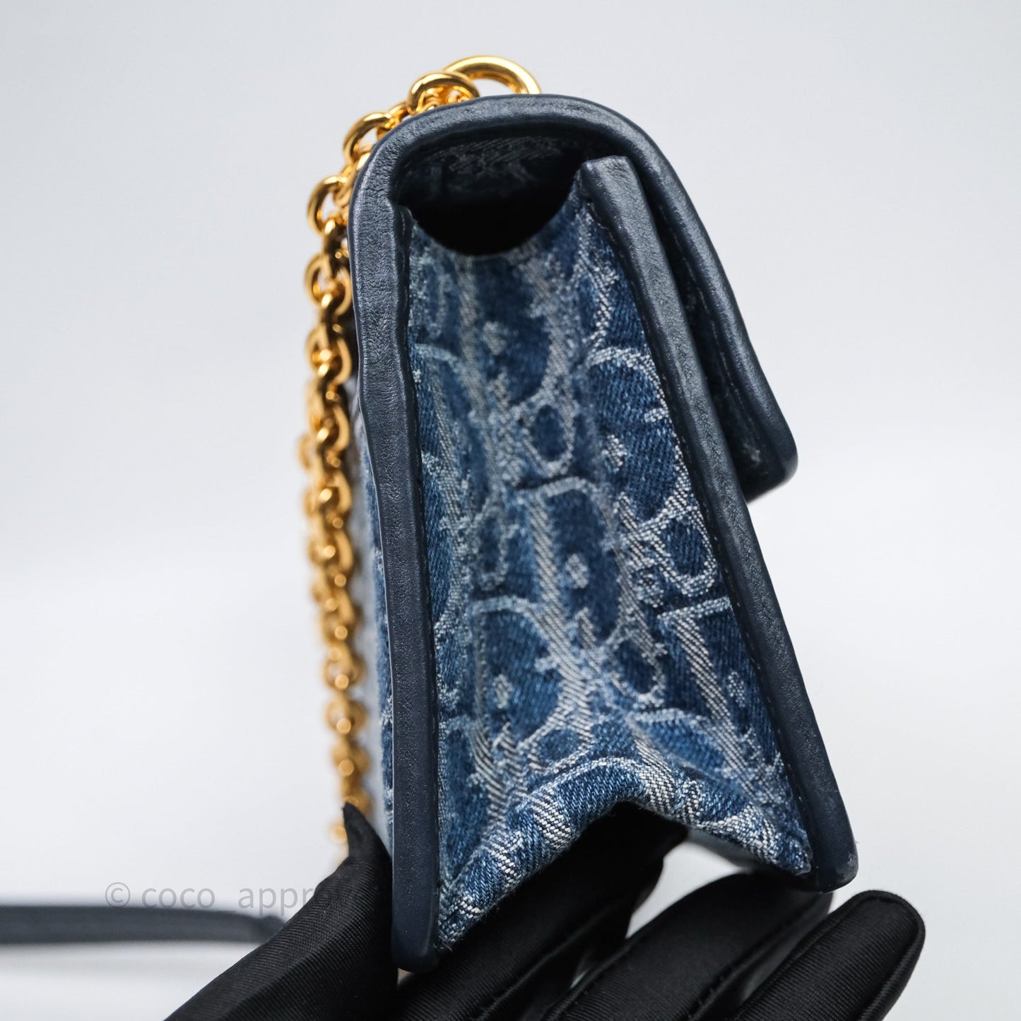 Christian Dior Montaigne East-West Bag Denim With Chain