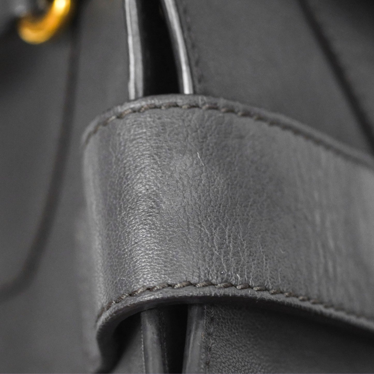 Saint Laurent Chyc Bag Dark Grey Calfskin Gold Hardware