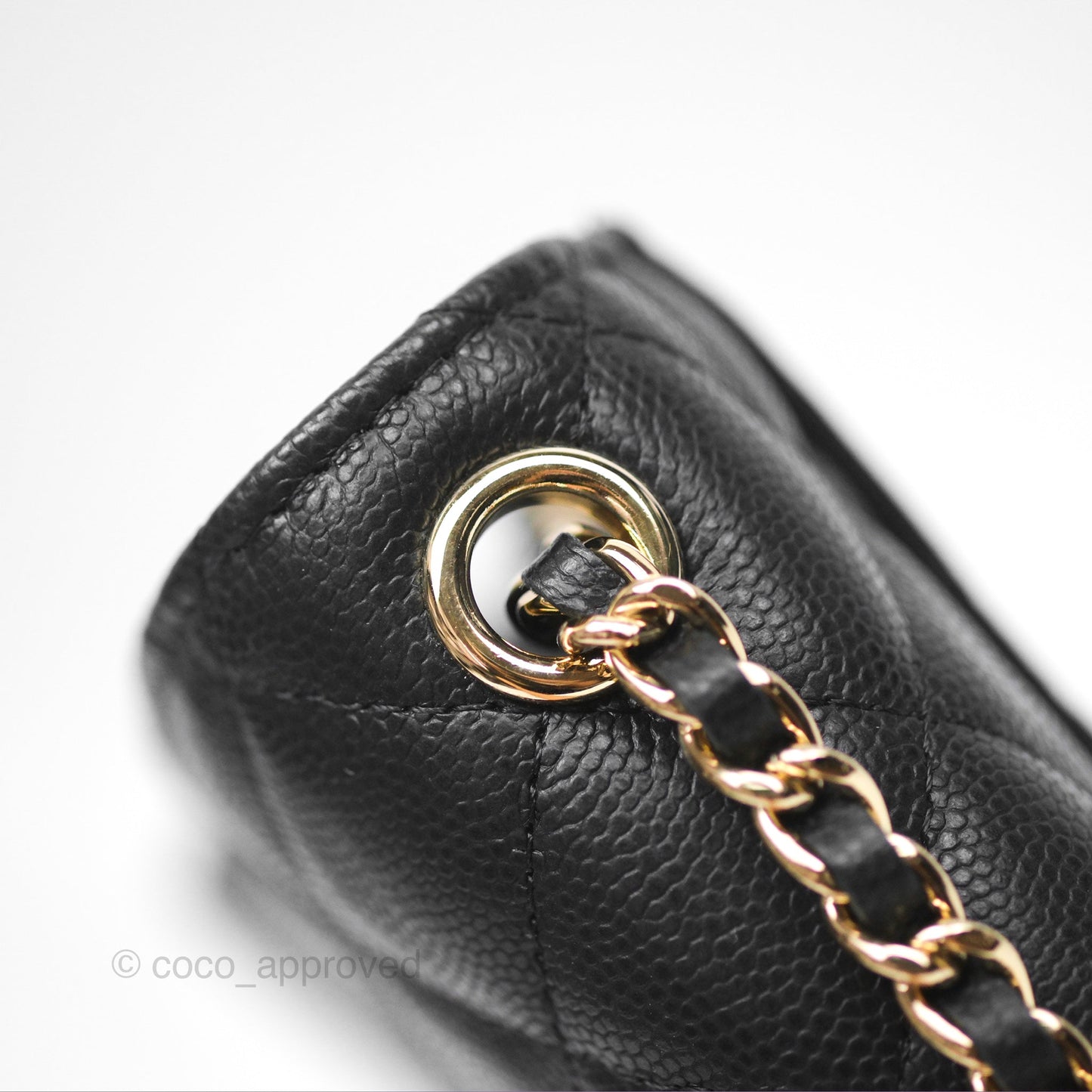 Chanel Classic Quilted Phone Holder Black Caviar Gold Hardware