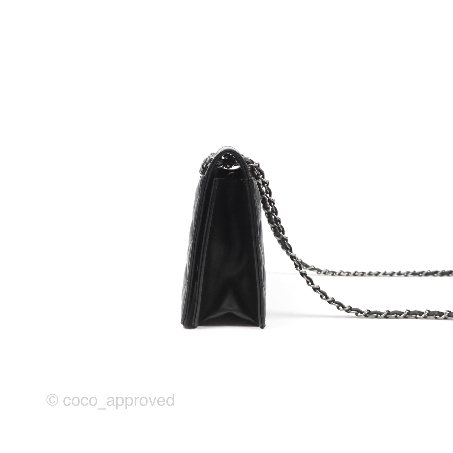 Chanel Quilted Ballerina Small Flap Bag Black Lambskin Ruthenium Hardware
