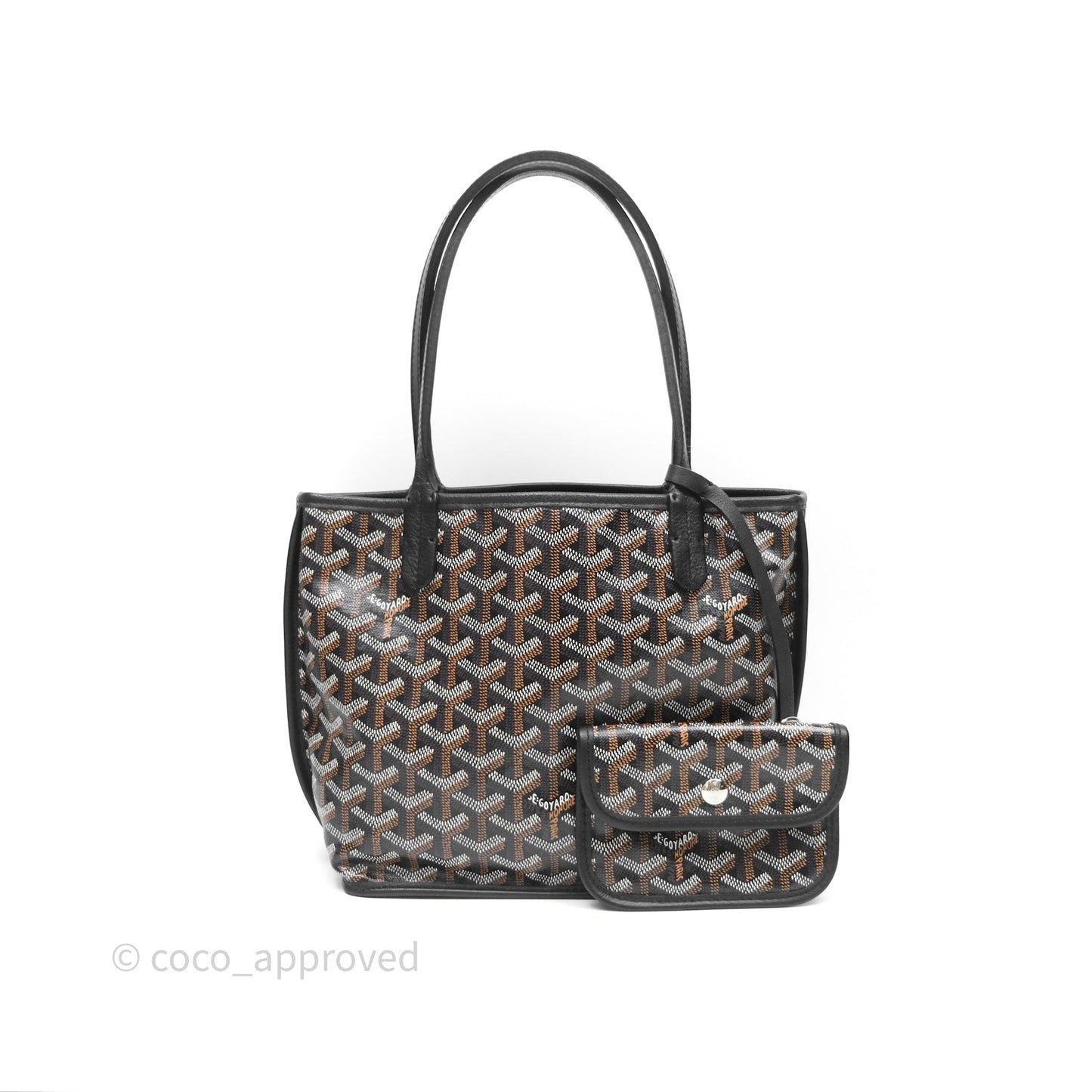 Goyard Anjou Mini Bag Goyardine Canvas Black