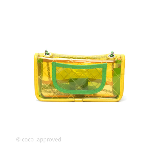 Chanel Mini Coco Splash Flap Bag PVC Lambskin Pink/Yellow/Green Silver Hardware