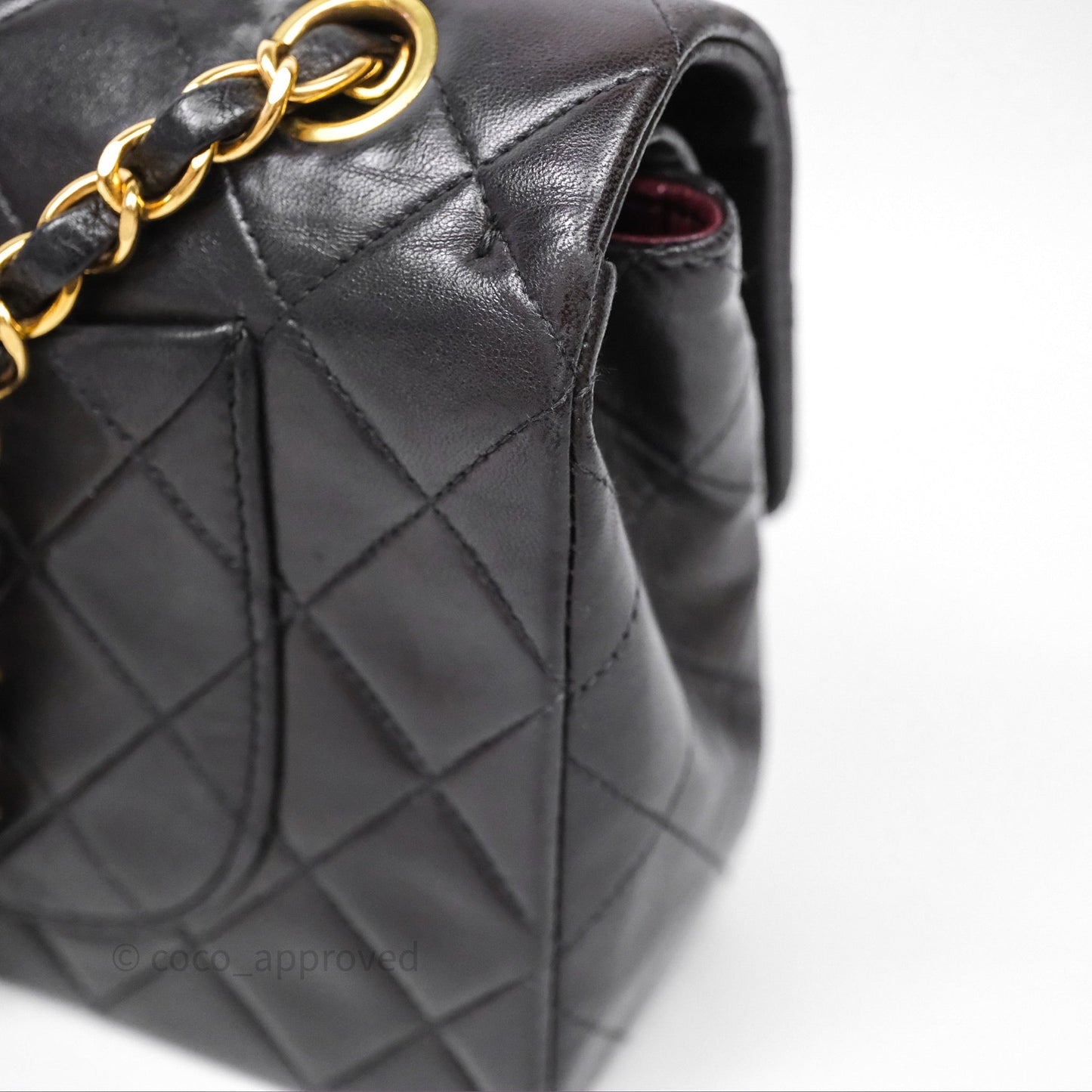 Chanel Vintage Lambskin Small Double Flap Bag Black Gold Hardware