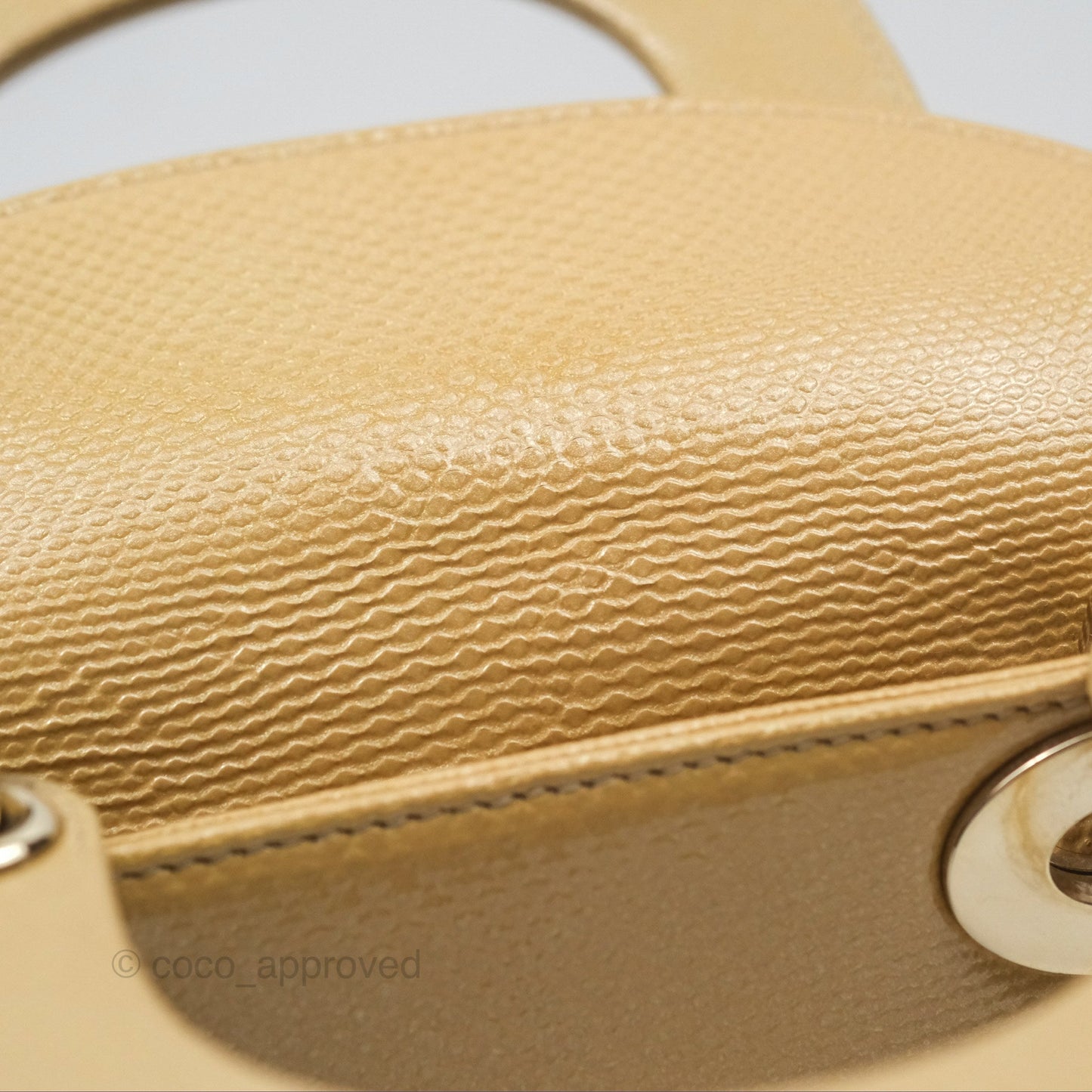 Christian Dior Mini Lady Dior Beige Lizard Gold Hardware