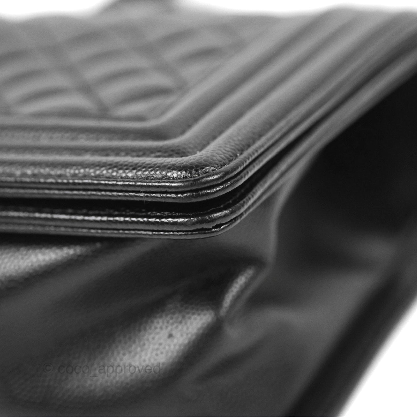 Chanel Quilted Medium Boy Black Caviar Aged Gold Hardware