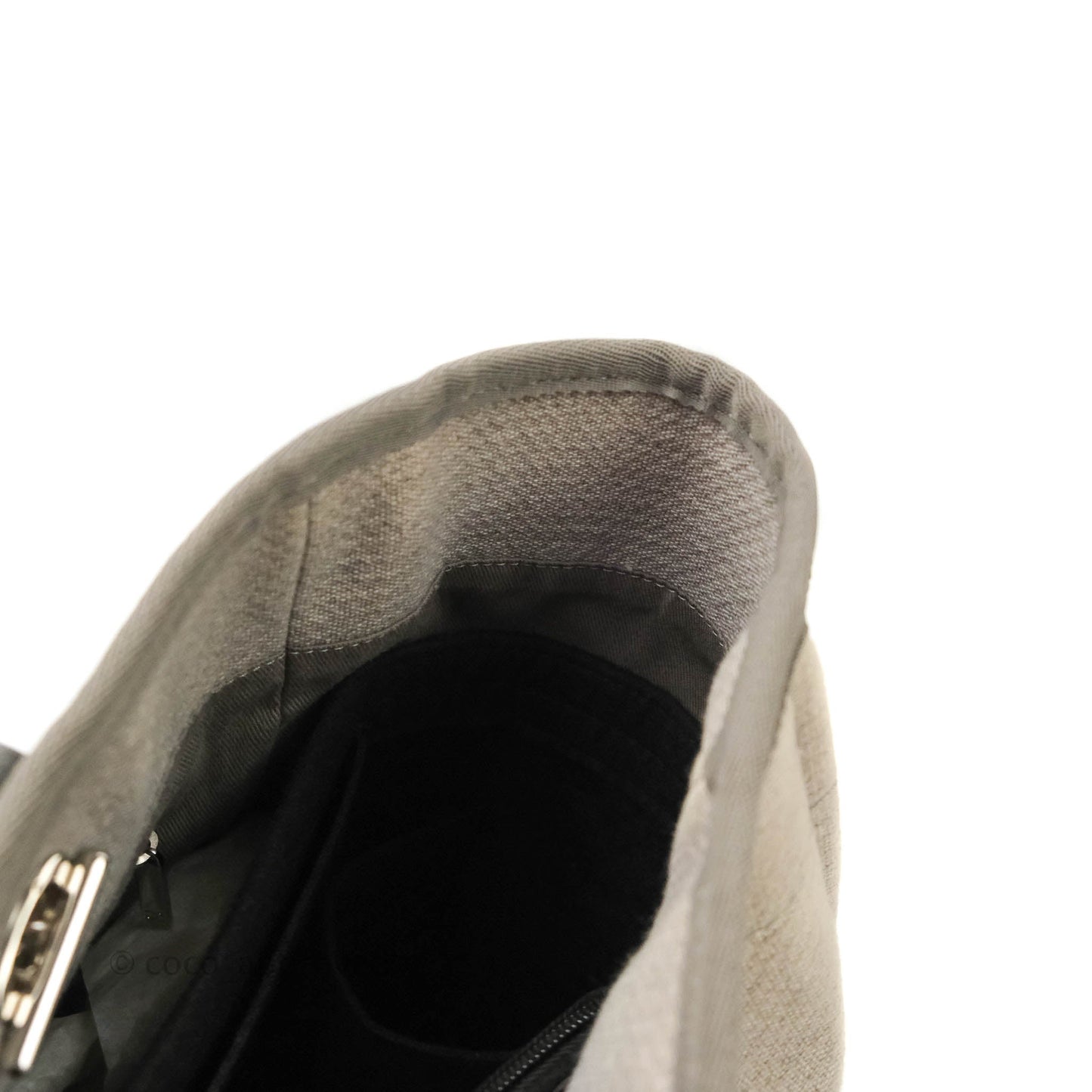 Chanel Large Deauville Grey Canvas Silver Hardware