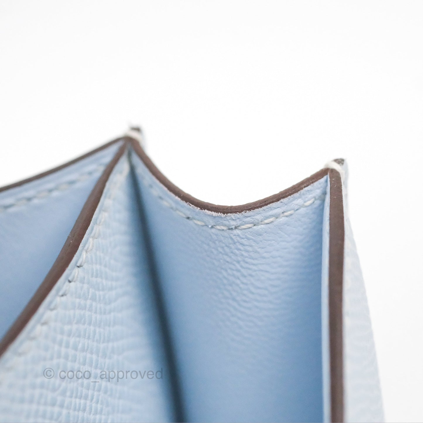 Hermès Constance Mini 18cm Blue Brume Epsom Palladium Hardware