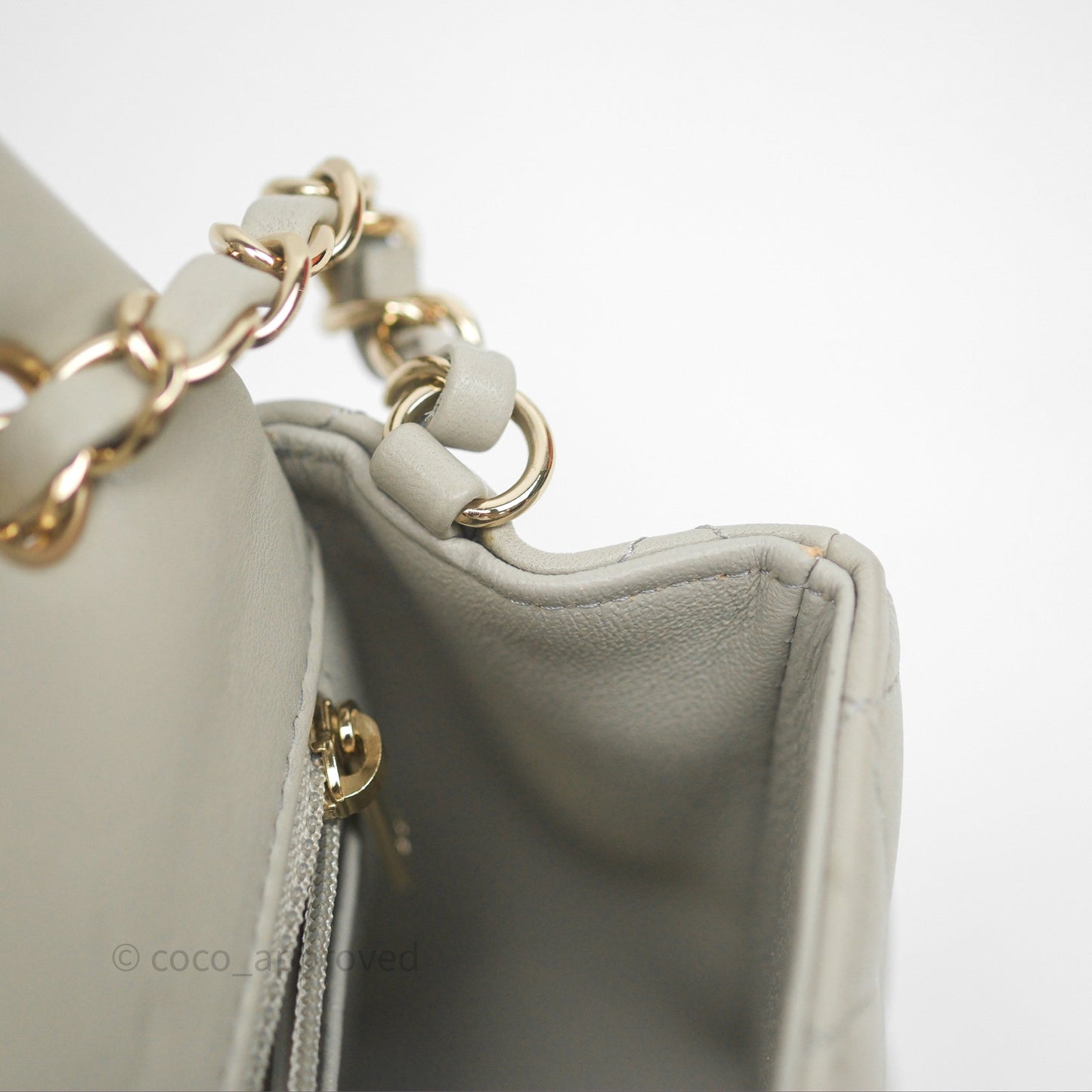 Chanel Mini Rectangular Quilted Sage Lambskin Gold Hardware