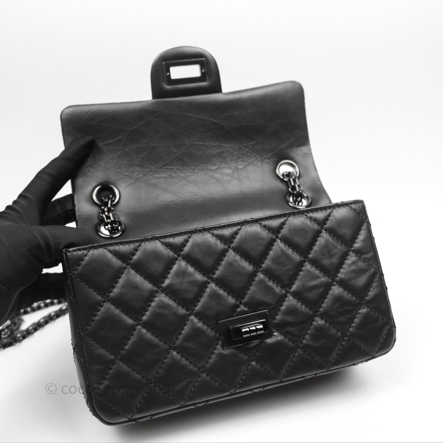 Chanel Quilted Mini Reissue 224 So Black Calfskin