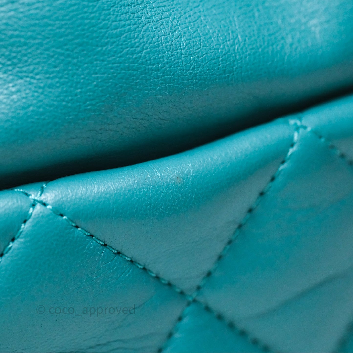 Chanel Pearl CC Drawstring Bucket Bag Teal Green Lambskin Gold Hardware
