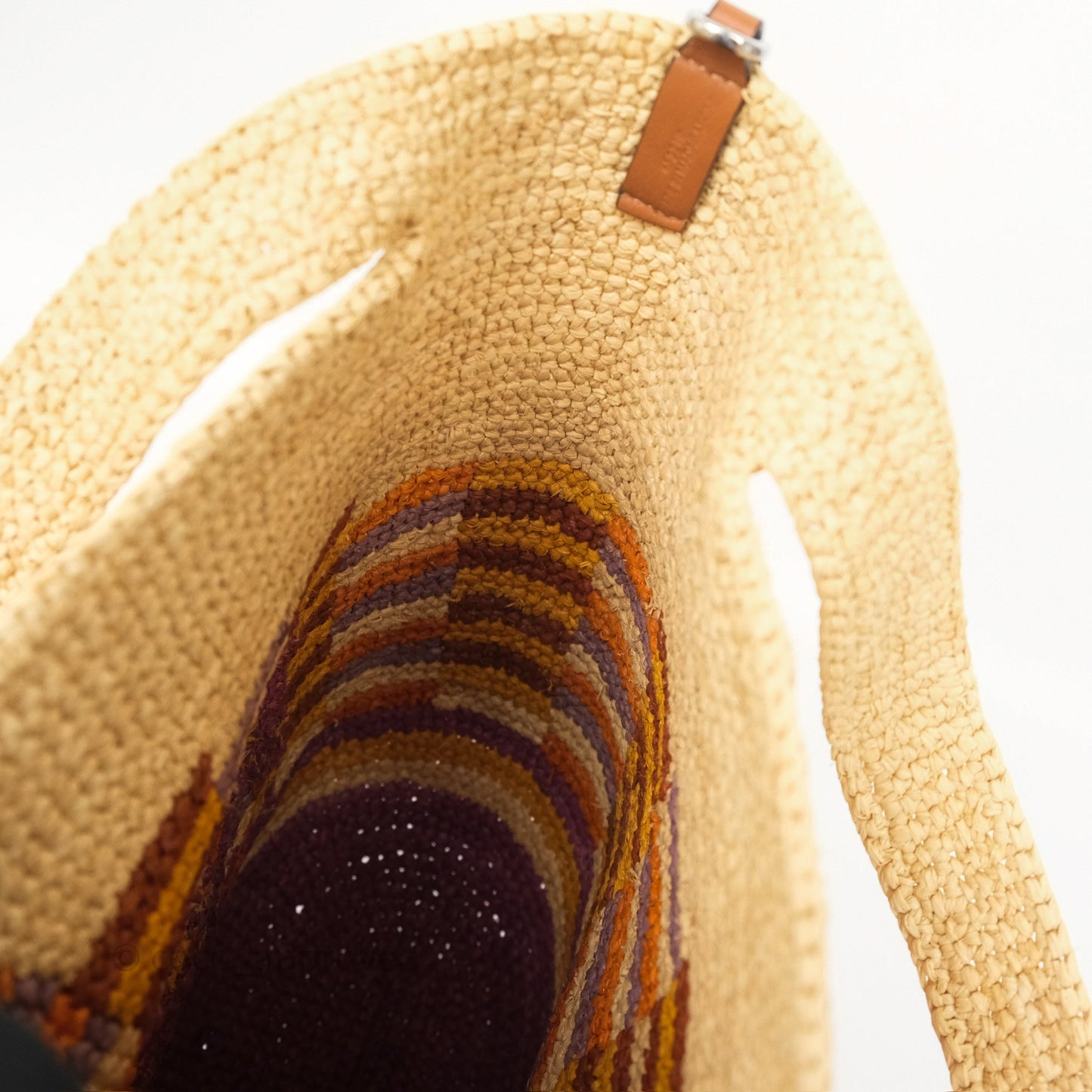 Loewe x Paula’s Ibiza Slit Mini Rainbow Raffia Bag