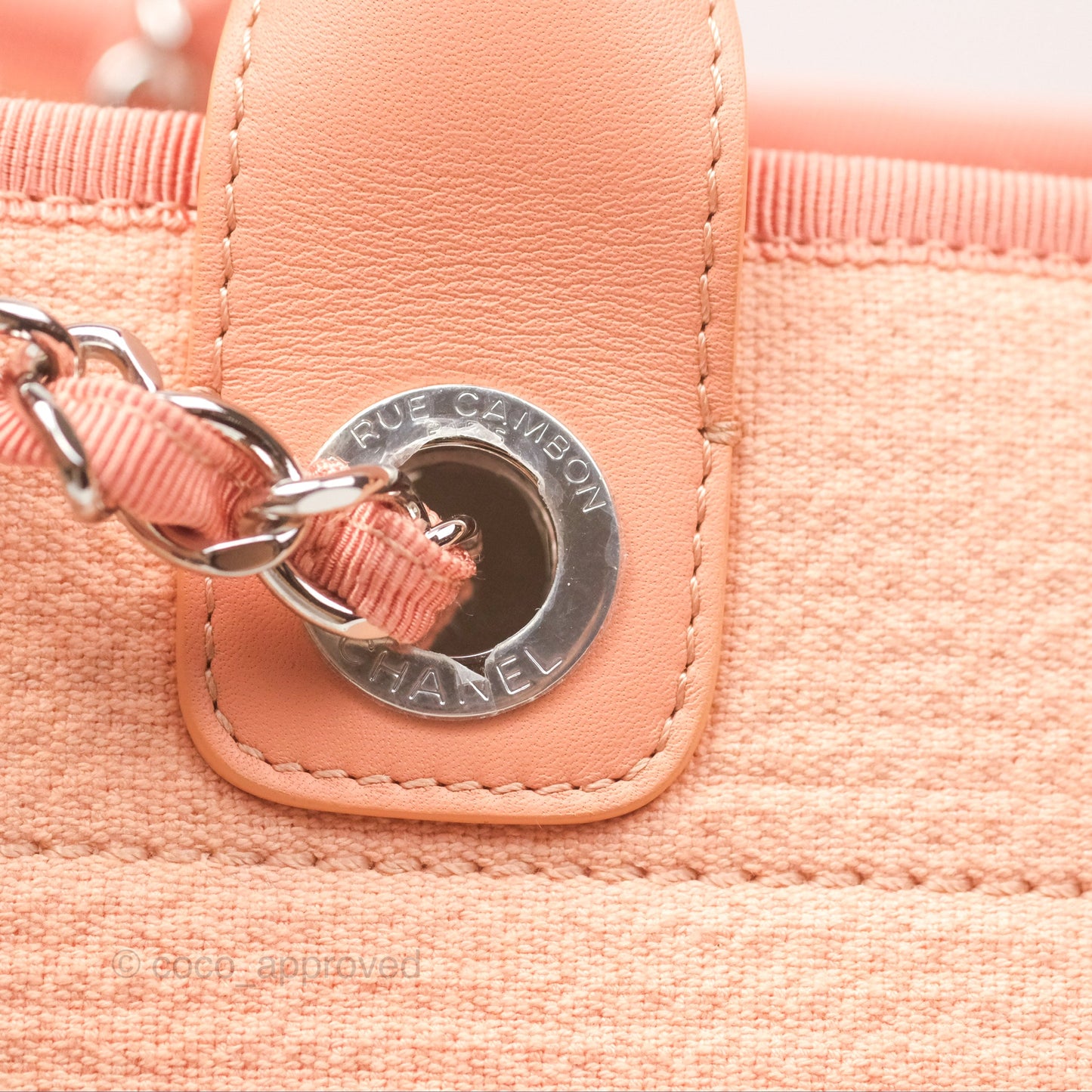 Chanel Large Deauville Coral Clair Canvas