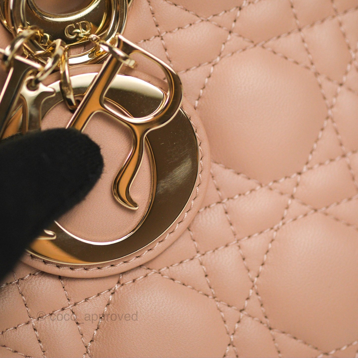 Dior Medium Lady D-Joy Bag Nude Pink Lambskin Cannage