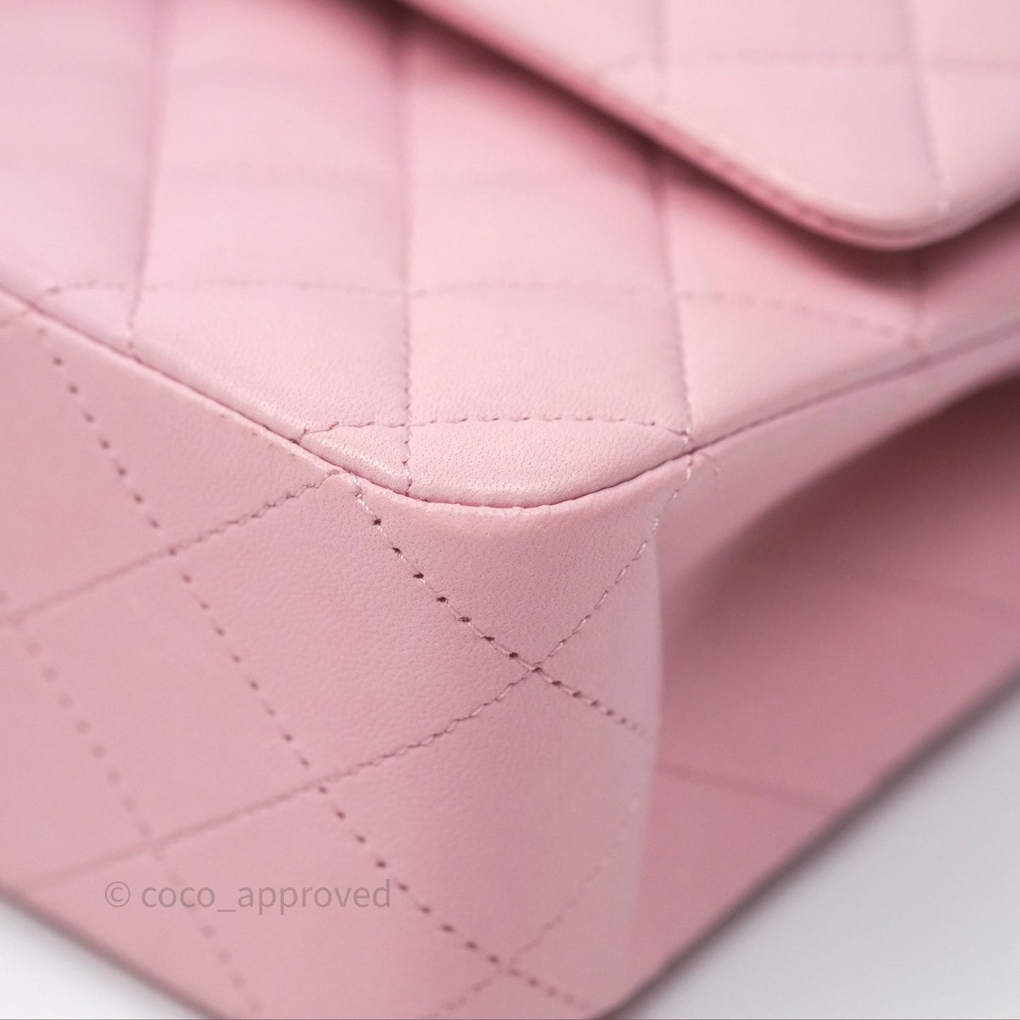 Chanel Classic M/L Medium Flap Quilted Pink Lambskin Gold Hardware