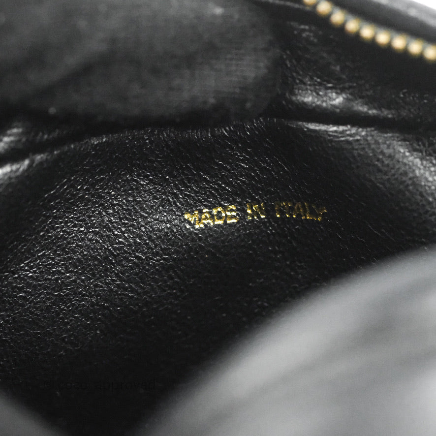 Chanel Quilted Camera Case Bag Black Lambskin Aged Gold Hardware