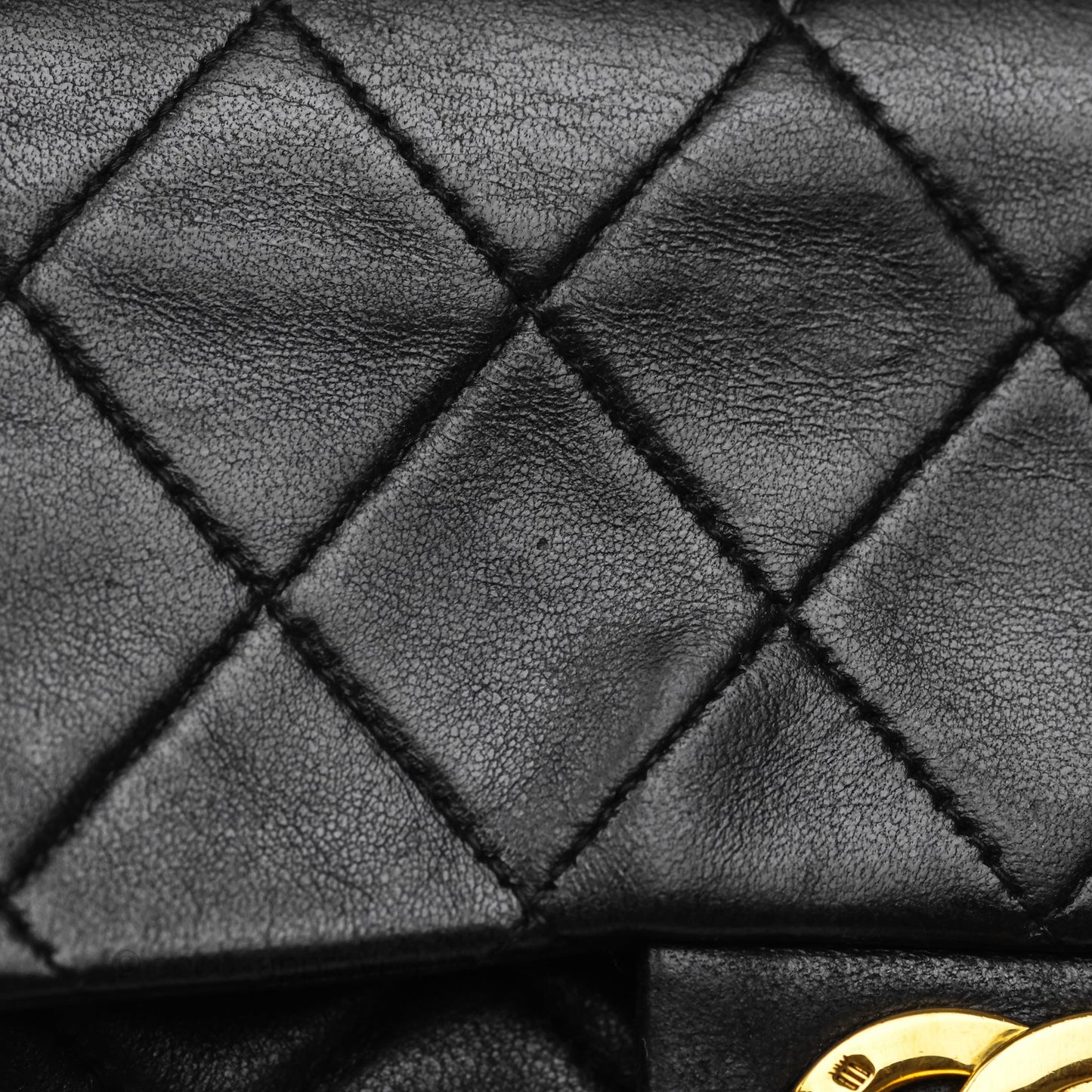 Chanel Vintage Mini Square Black Lambskin 24K Gold Hardware
