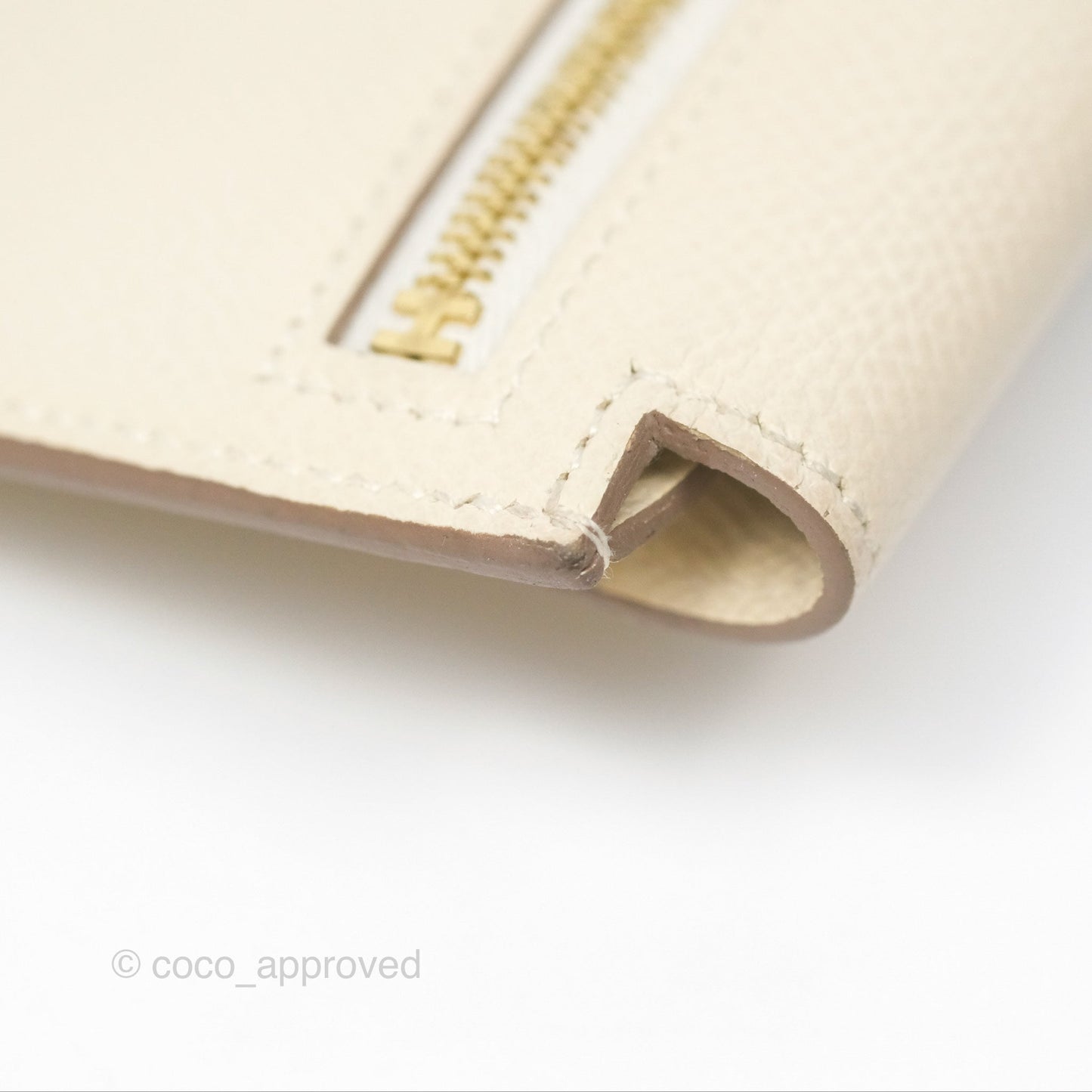 Hermès Kelly Pocket Compact Wallet Nata I2 Gold Hardware