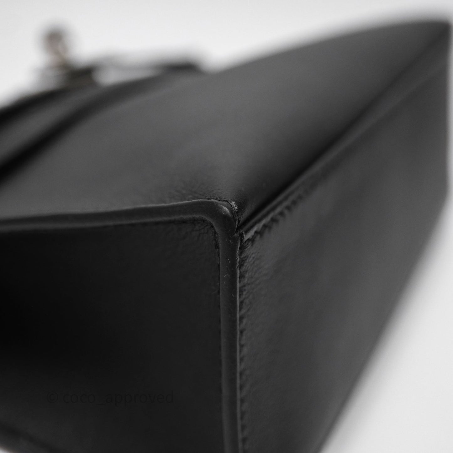 Hermès Kelly Pochette Clutch Black Swift Palladium Hardware