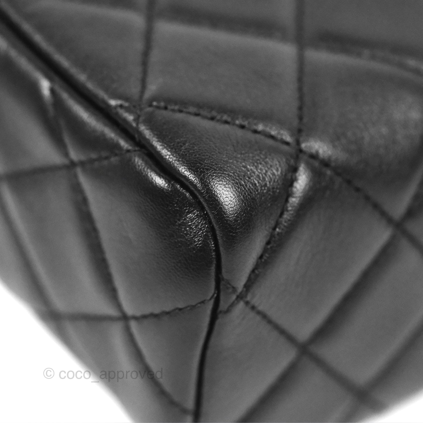 Chanel Logo Crystal Kiss-lock Vanity with Chain Black Lambskin 23C