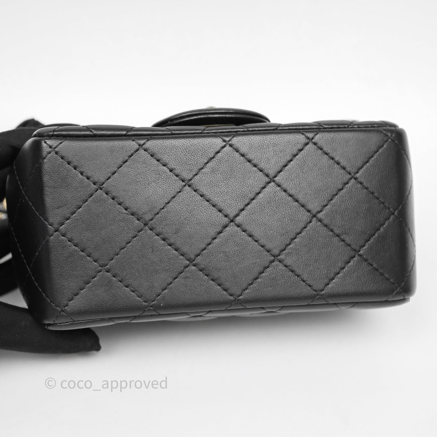 Chanel Mini Square Quilted Black Lambskin Gold Hardware