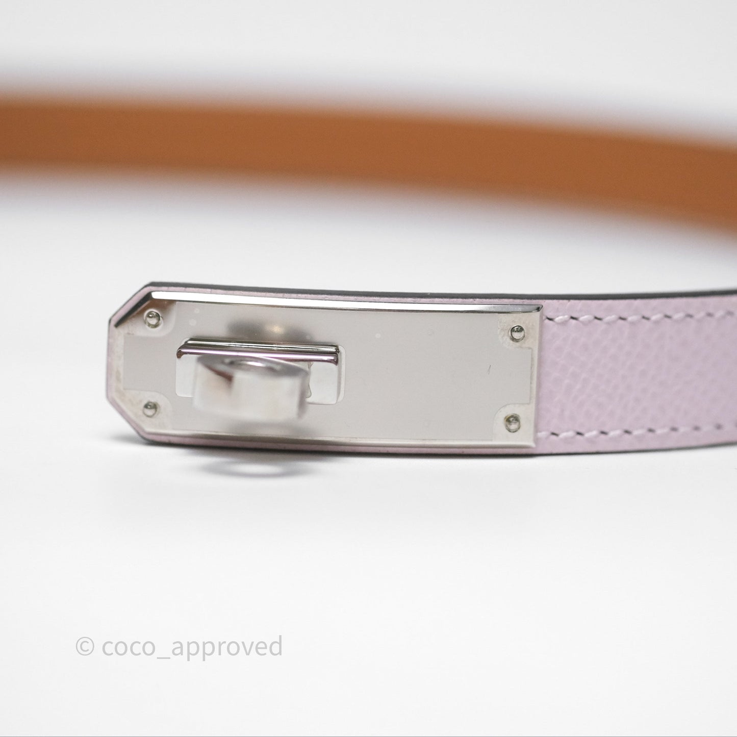 Hermès Epsom Kelly Pocket 18 Belt Mauve Pale 09 Palladium Hardware