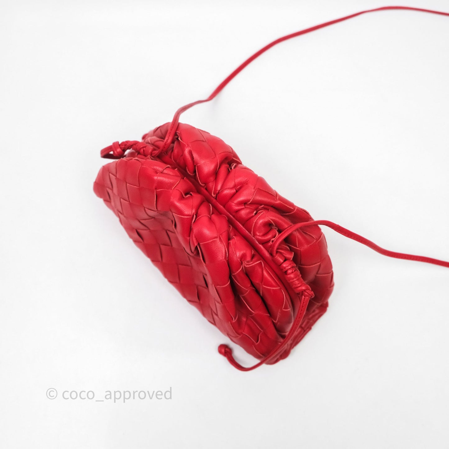 Bottega Veneta Mini Pouch Red Intrecciato Lambskin