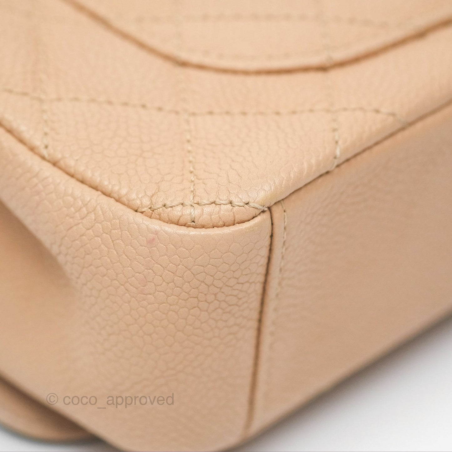 Chanel Small CC Filigree Flap Quilted Beige Black Caviar