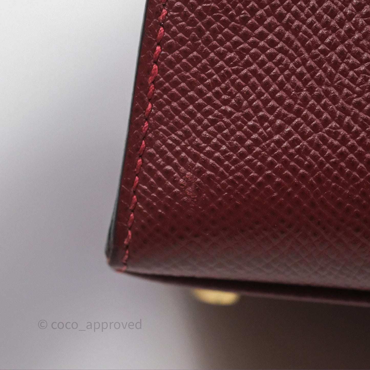 Hermès Sellier Kelly 25 Rouge H Epsom Gold Hardware