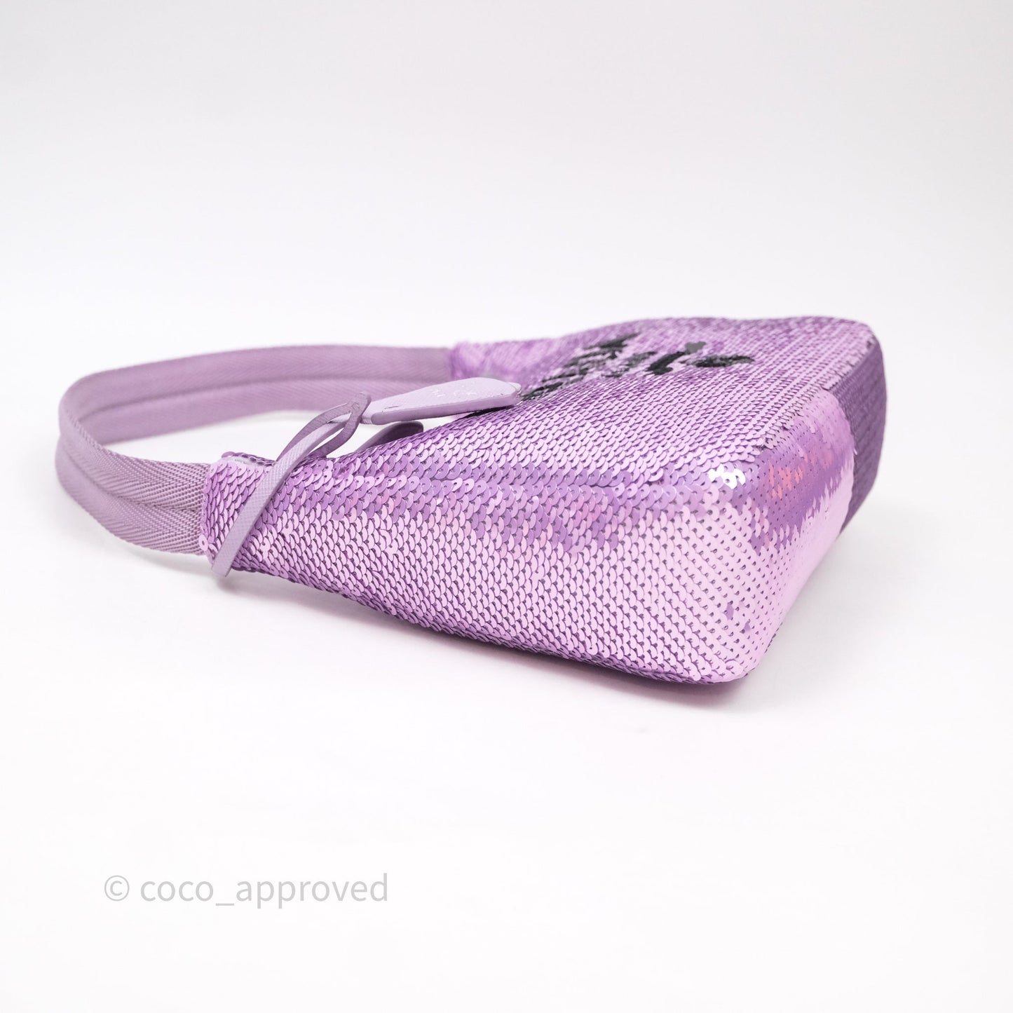 Prada Re-Edition 2000 Nylon Mini Hobo Bag Purple Sequin