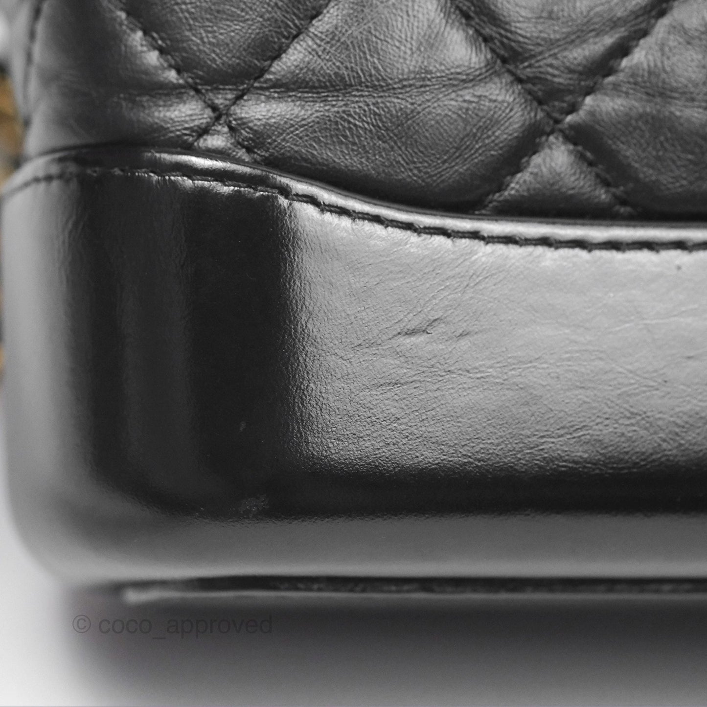 Chanel Small Gabrielle Hobo Quilted Black Aged Calfskin