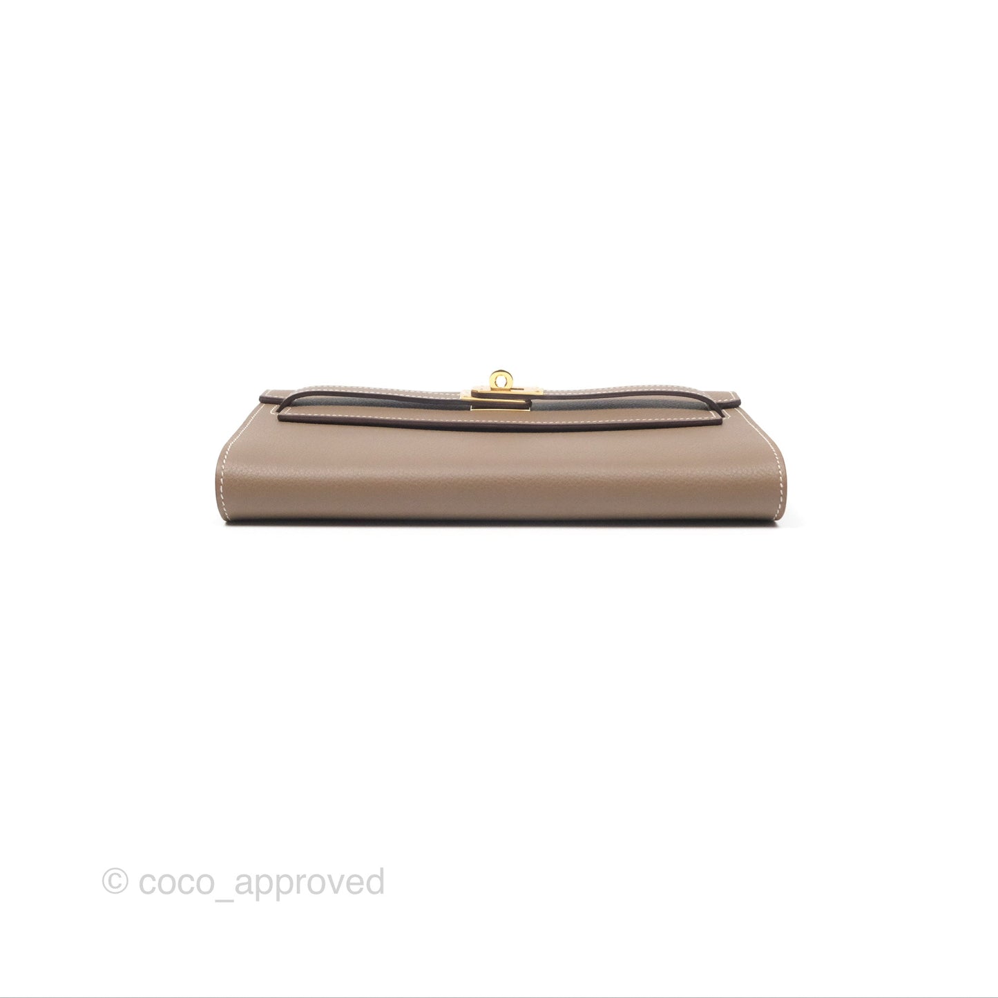 Hermès Kelly To Go Wallet Etoupe Evercolor Gold Hardware