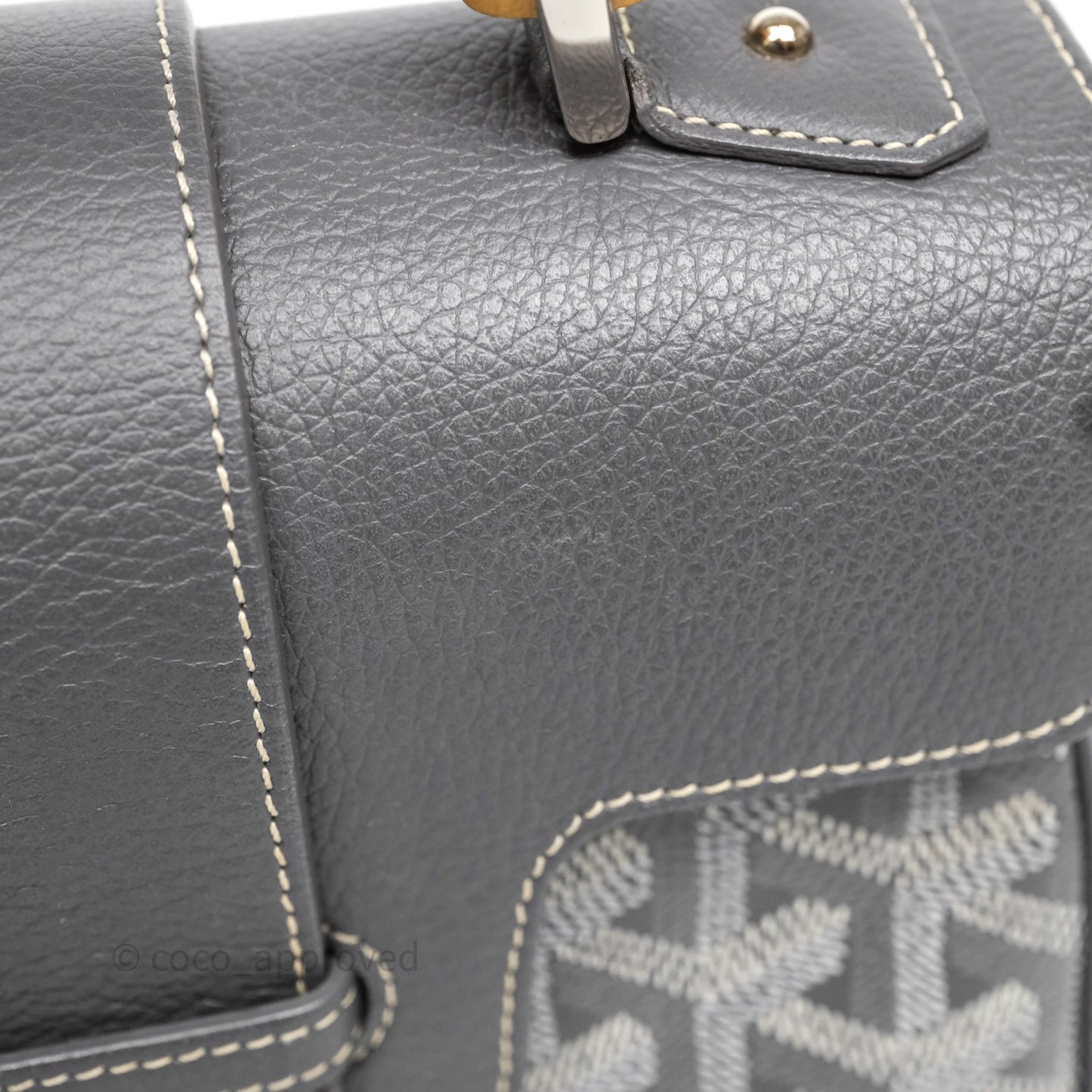 Goyard Saïgon Mini Bag Chevroches Calfskin Grey Silver Hardware