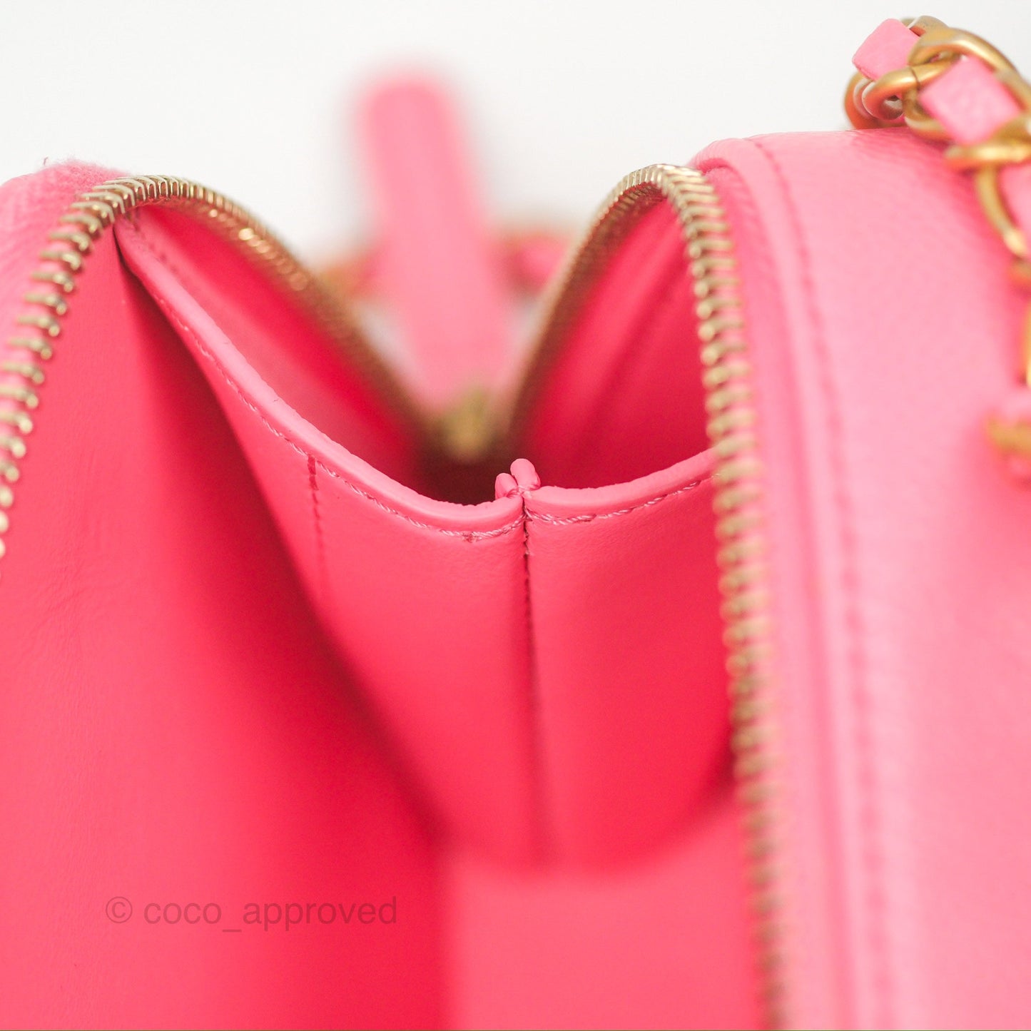 Chanel Caviar Quilted Pick Me Up Small Vanity Case Hot Pink