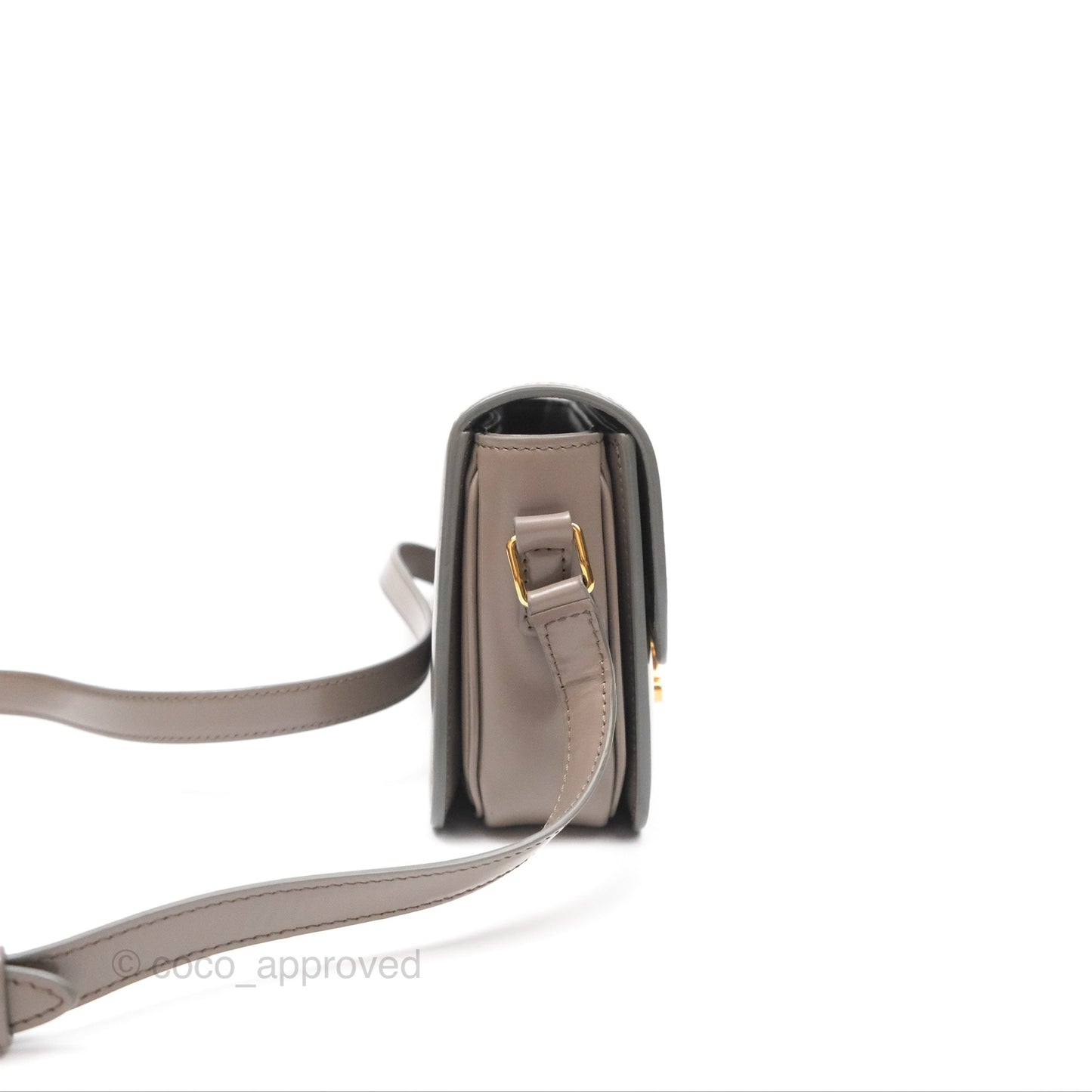 Celine Teen Triomphe Shiny Calfskin Pebble Gold Hardware