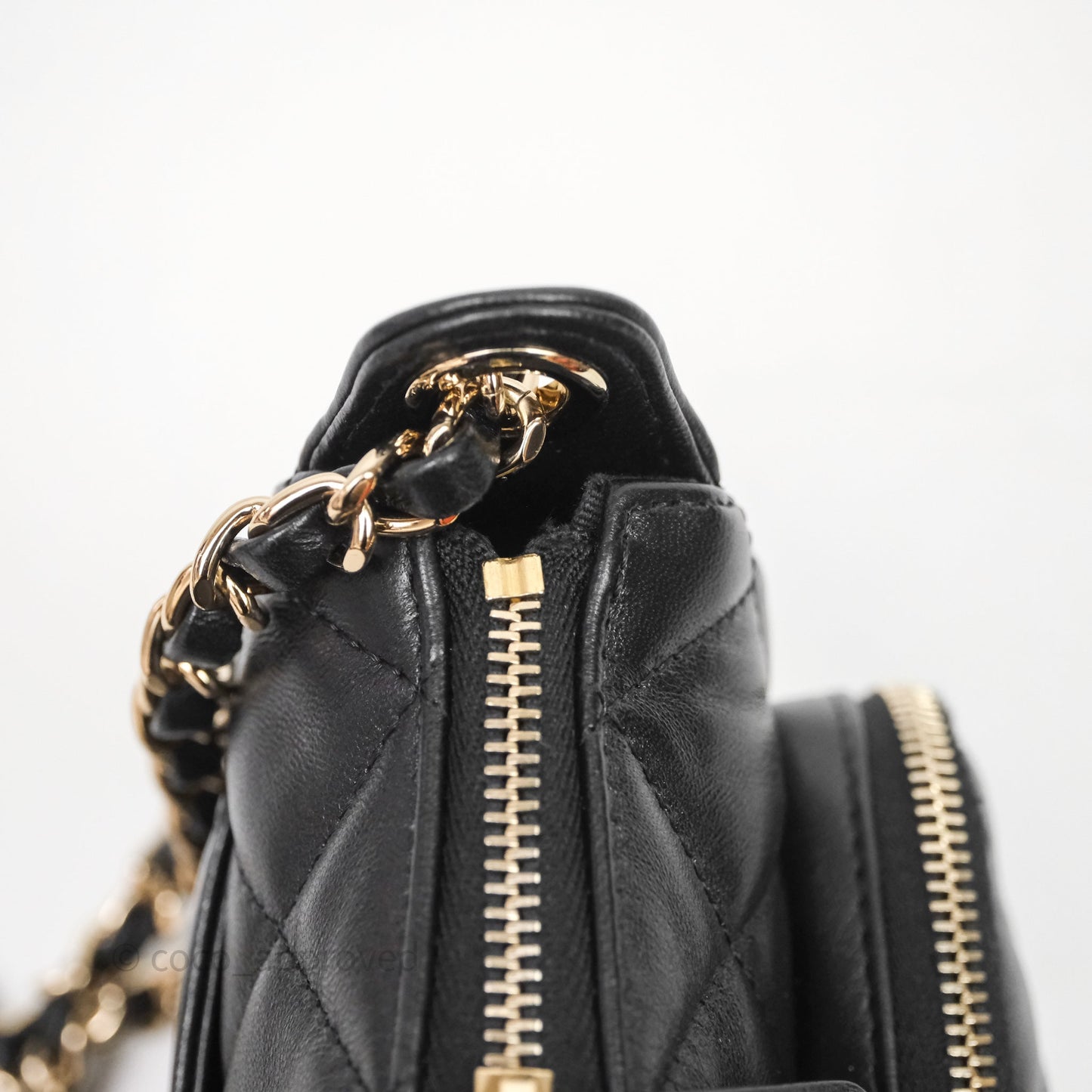 Chanel Camera Bag Black Lambskin Gold Hardware 25C