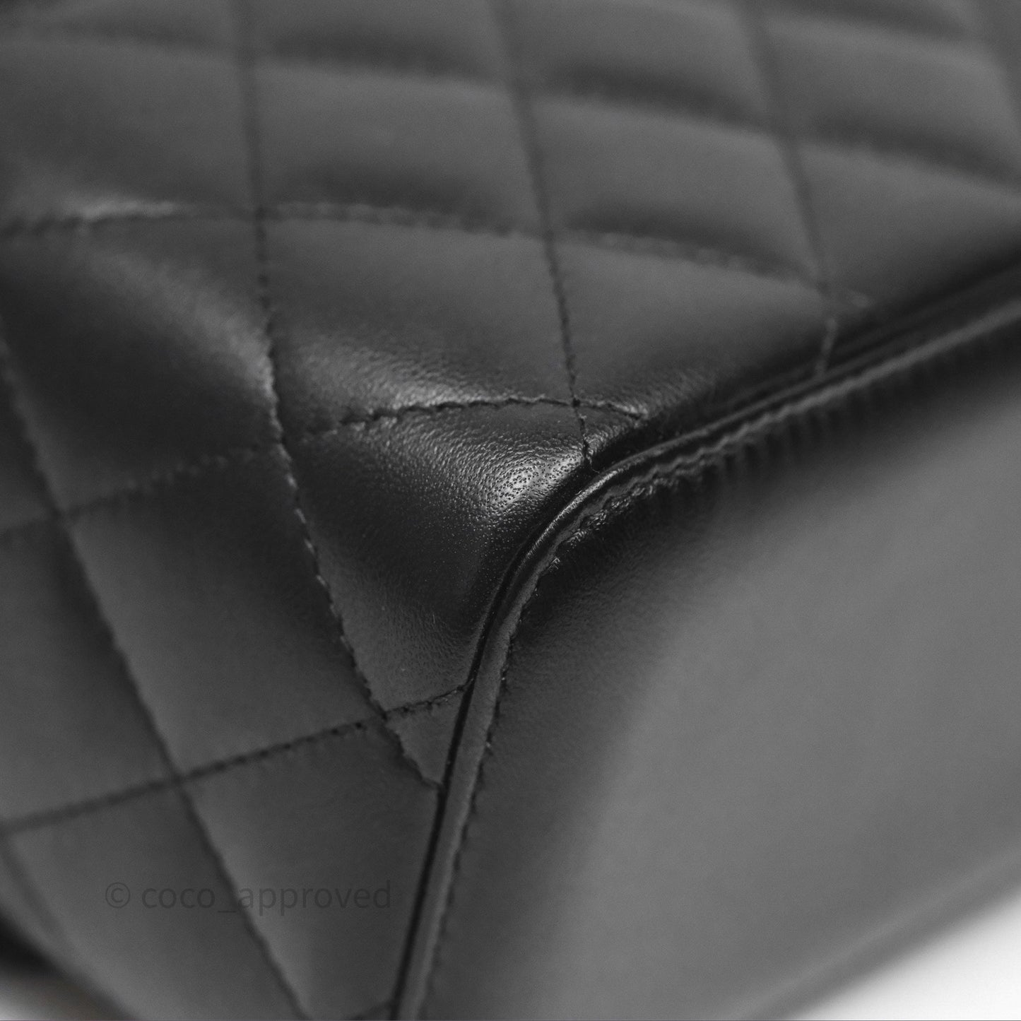 Chanel Classic Vanity Rectangular Top Handle With Chain Black Lambskin Gold Hardware