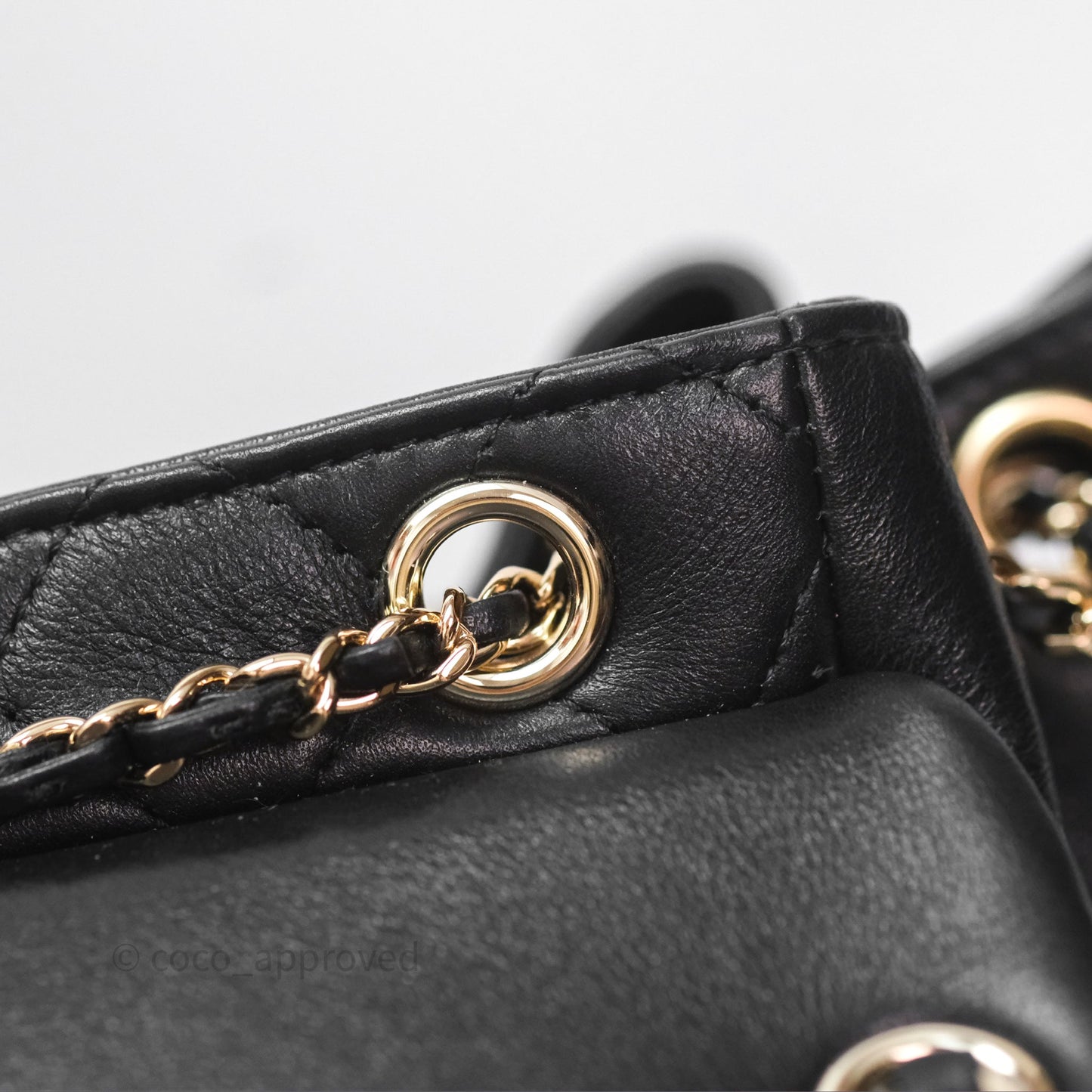 Chanel Quilted Large Duma Drawstring Backpack Black Calfskin