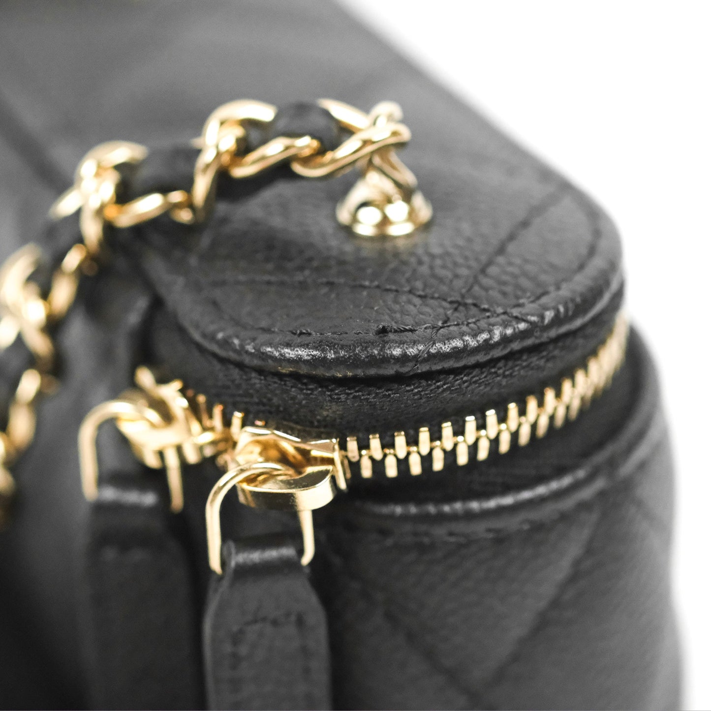 Chanel Classic Mini Vanity With Chain Black Caviar Gold Hardware