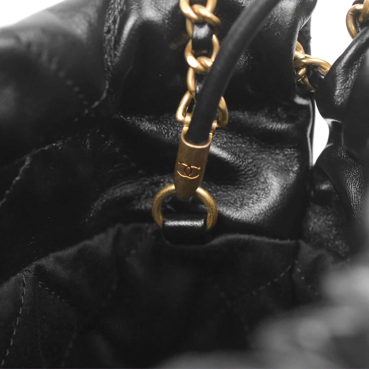 Chanel 22 Mini Bag Black Crumpled Calfskin