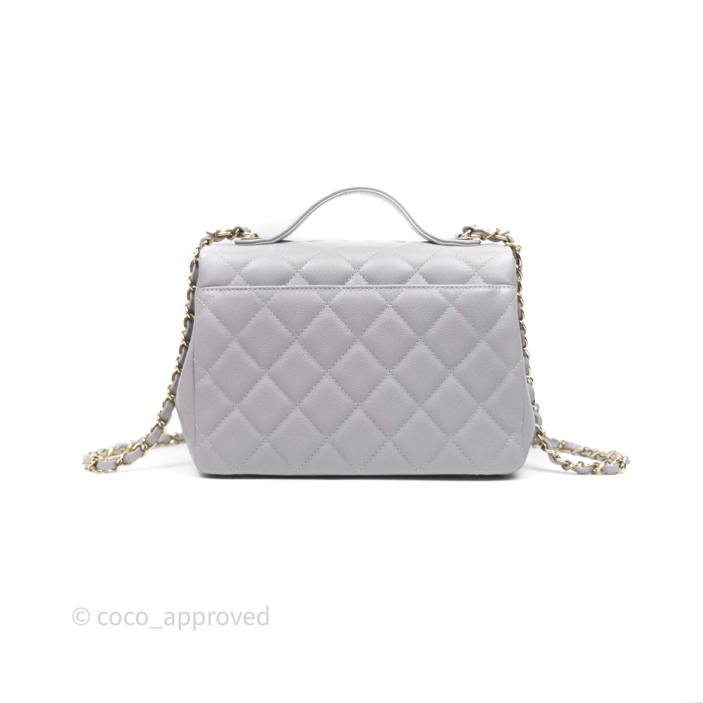 Chanel Quilted Medium Business Affinity Flap Light Grey Caviar Gold Hardware