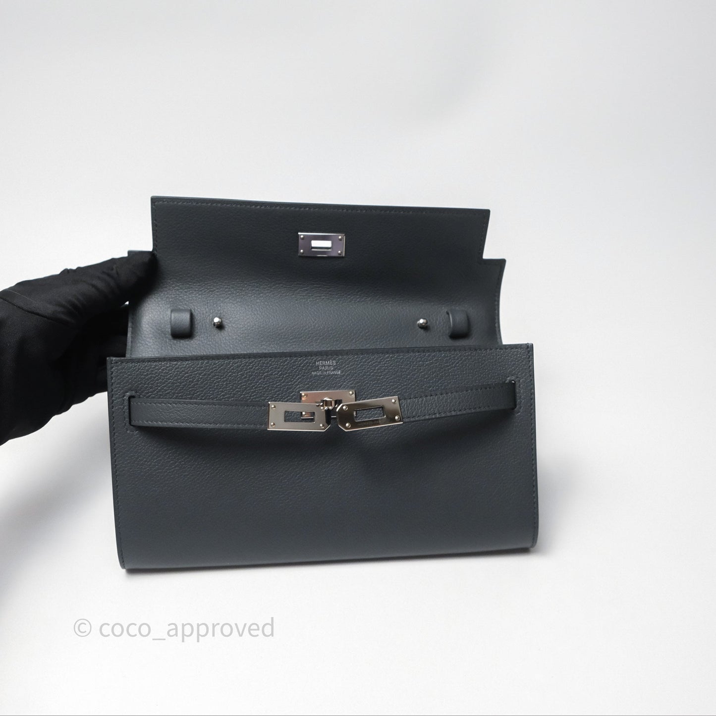 Hermès Kelly To Go Wallet Gris Misty H0 Evercolor Palladium Hardware