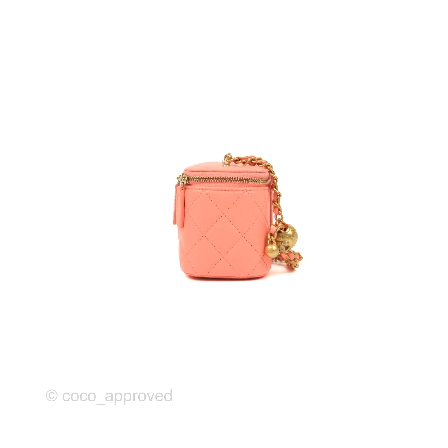 Chanel Mini Pearl Crush Vanity With Chain Orange Clair Gold Hardware